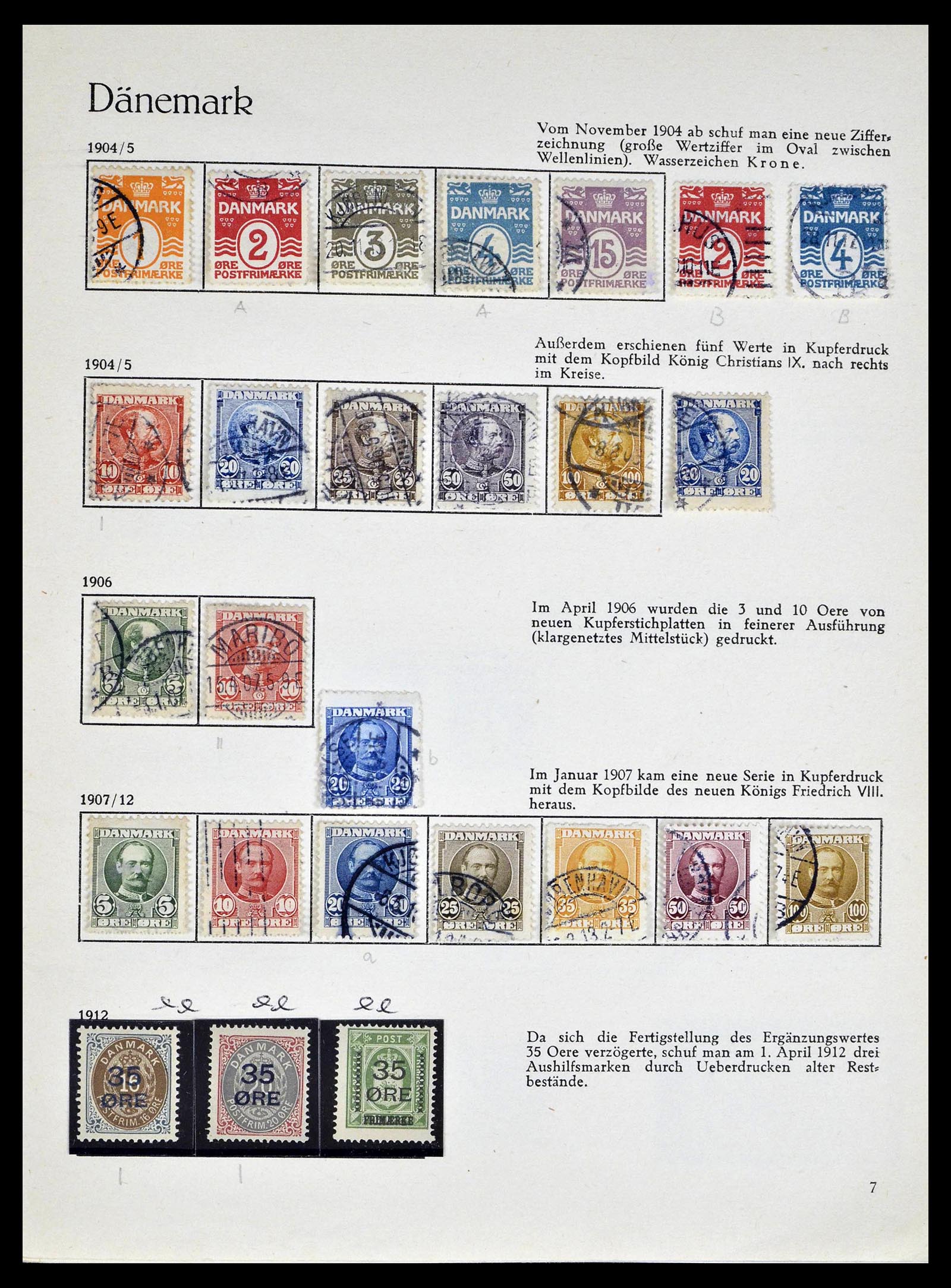 39407 0003 - Postzegelverzameling 39407 Denemarken 1851-1969.