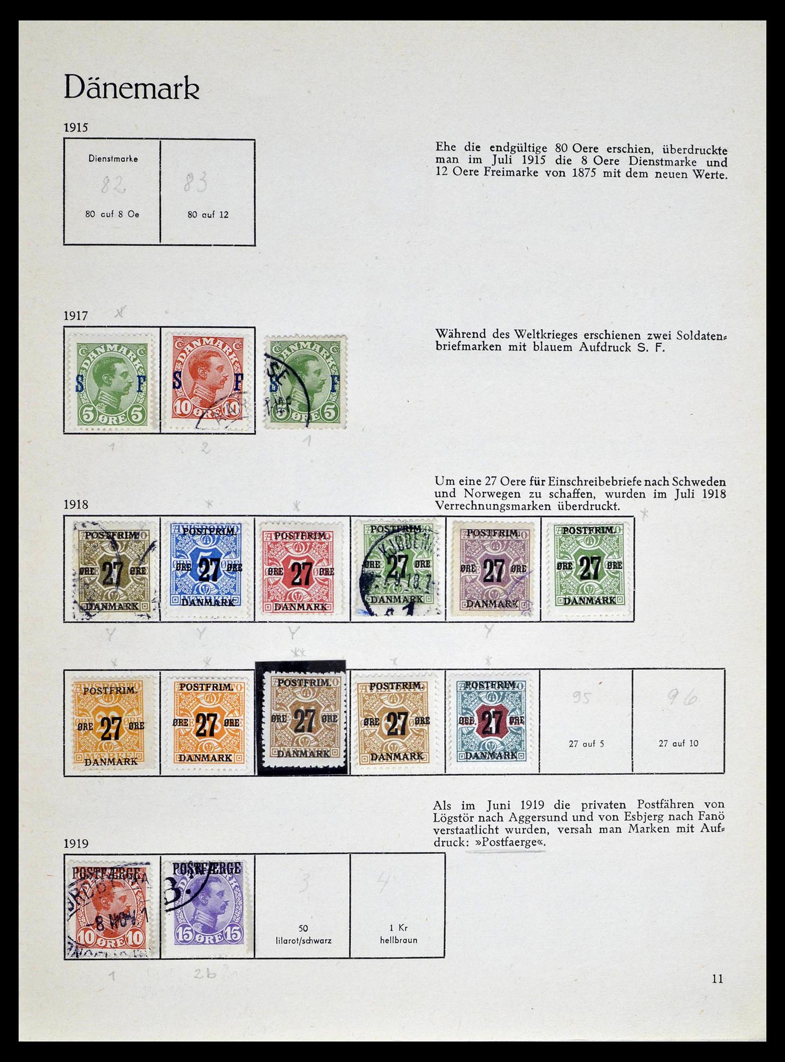 39407 0005 - Postzegelverzameling 39407 Denemarken 1851-1969.