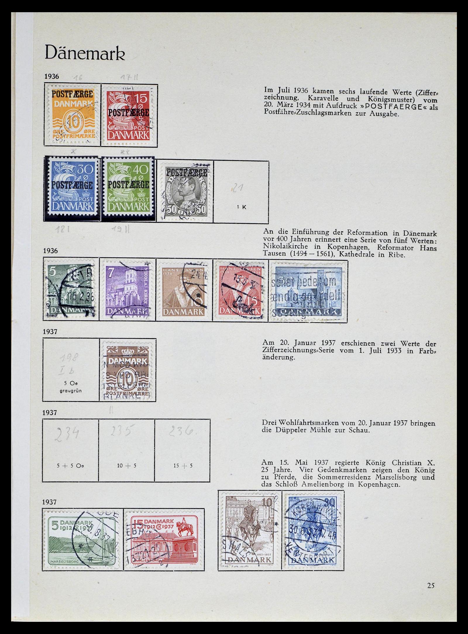 39407 0012 - Postzegelverzameling 39407 Denemarken 1851-1969.