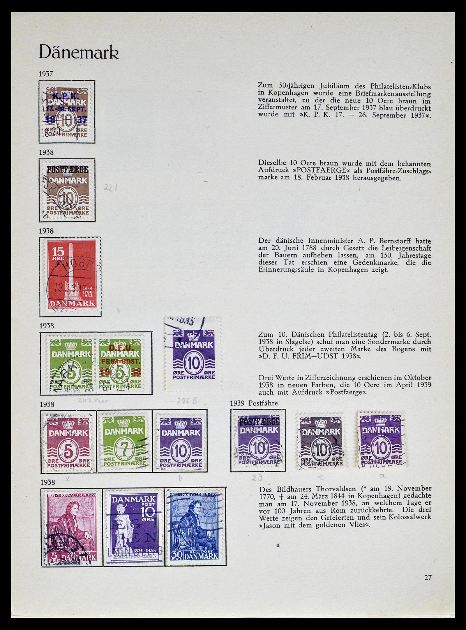 39407 0013 - Postzegelverzameling 39407 Denemarken 1851-1969.