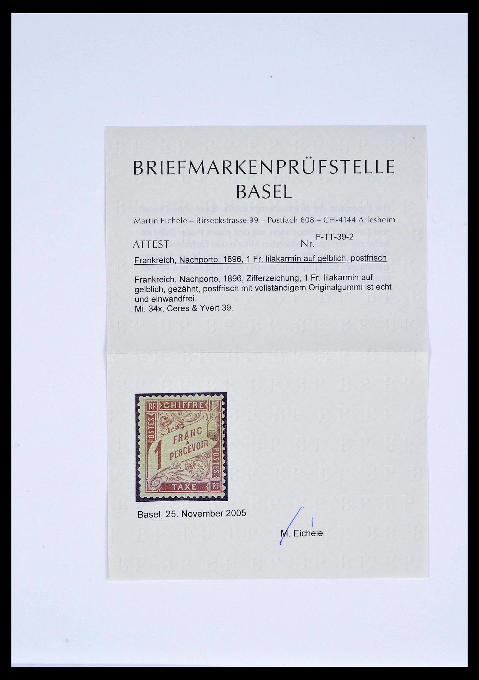39408 0001 - Postzegelverzameling 39408 Frankrijk port 1859-1946.