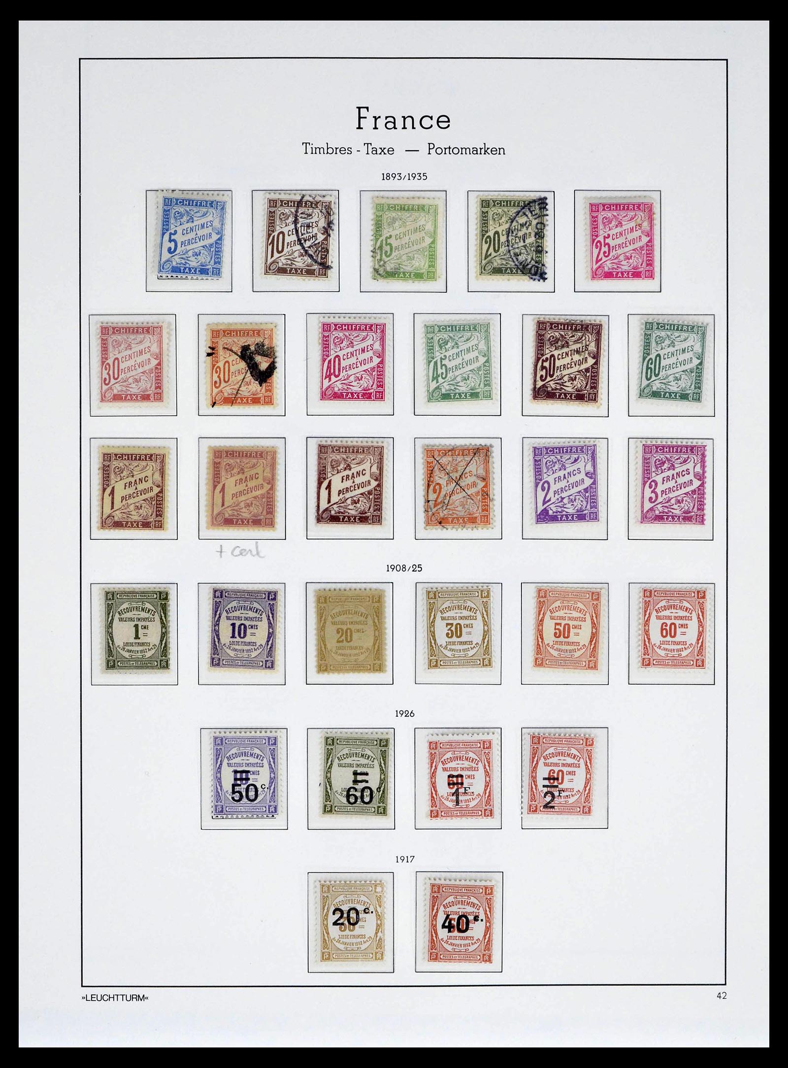 39408 0003 - Postzegelverzameling 39408 Frankrijk port 1859-1946.