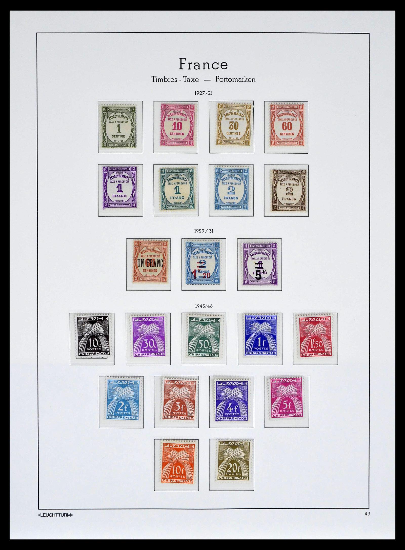 39408 0004 - Stamp collection 39408 France postage dues 1859-1946.