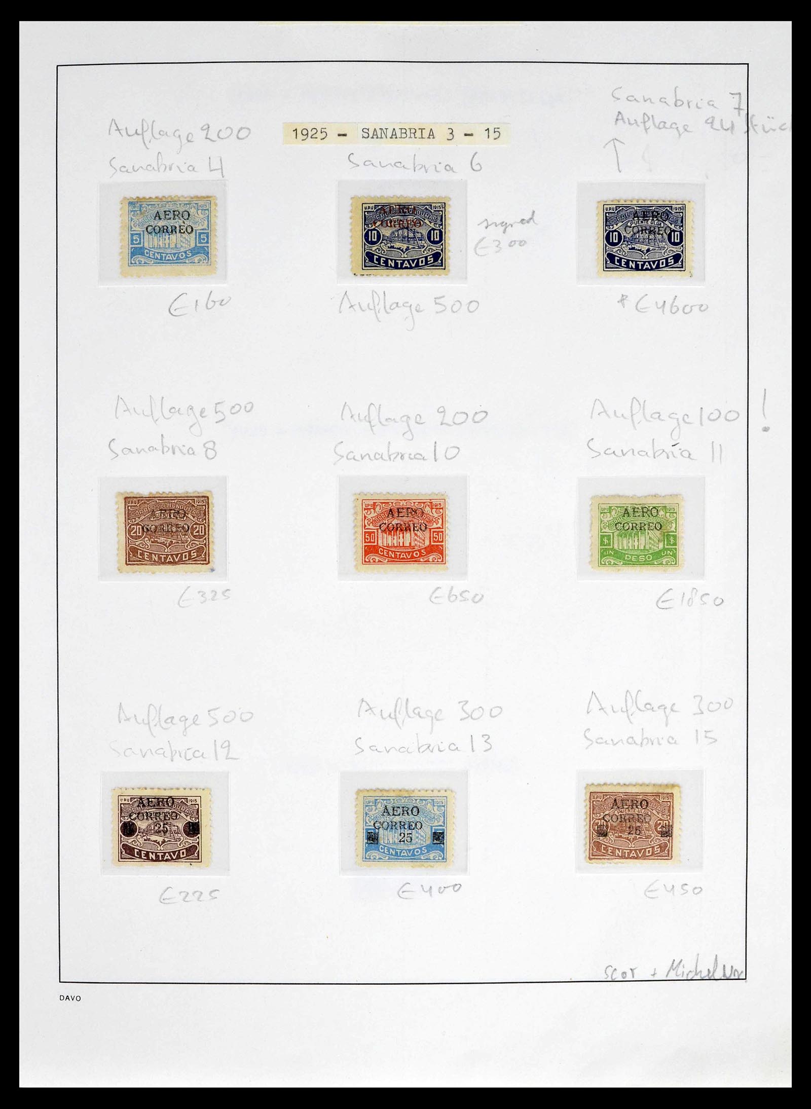 39410 0001 - Postzegelverzameling 39410 Honduras topverzameling luchtpost 1925-198