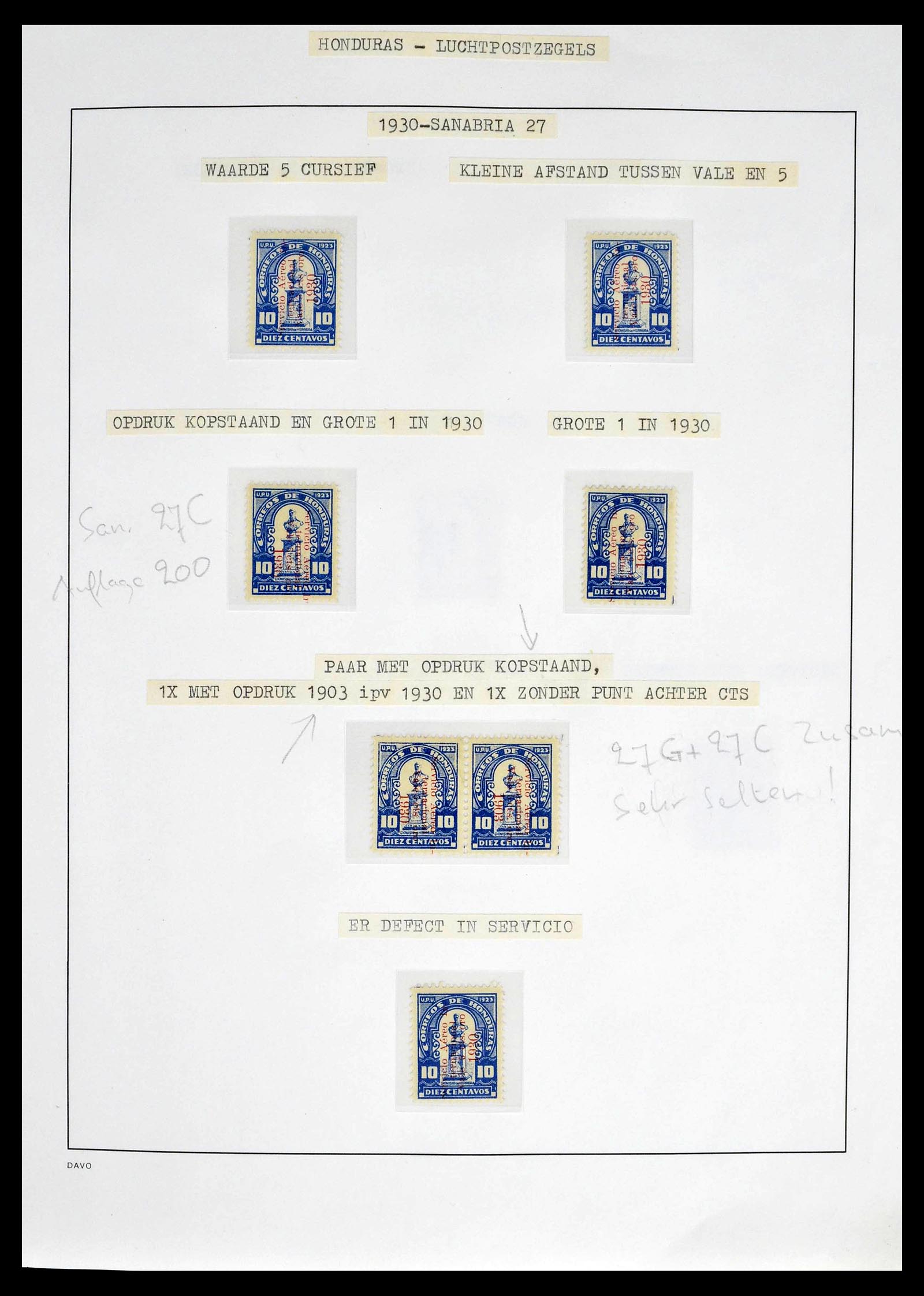 39410 0007 - Postzegelverzameling 39410 Honduras topverzameling luchtpost 1925-198