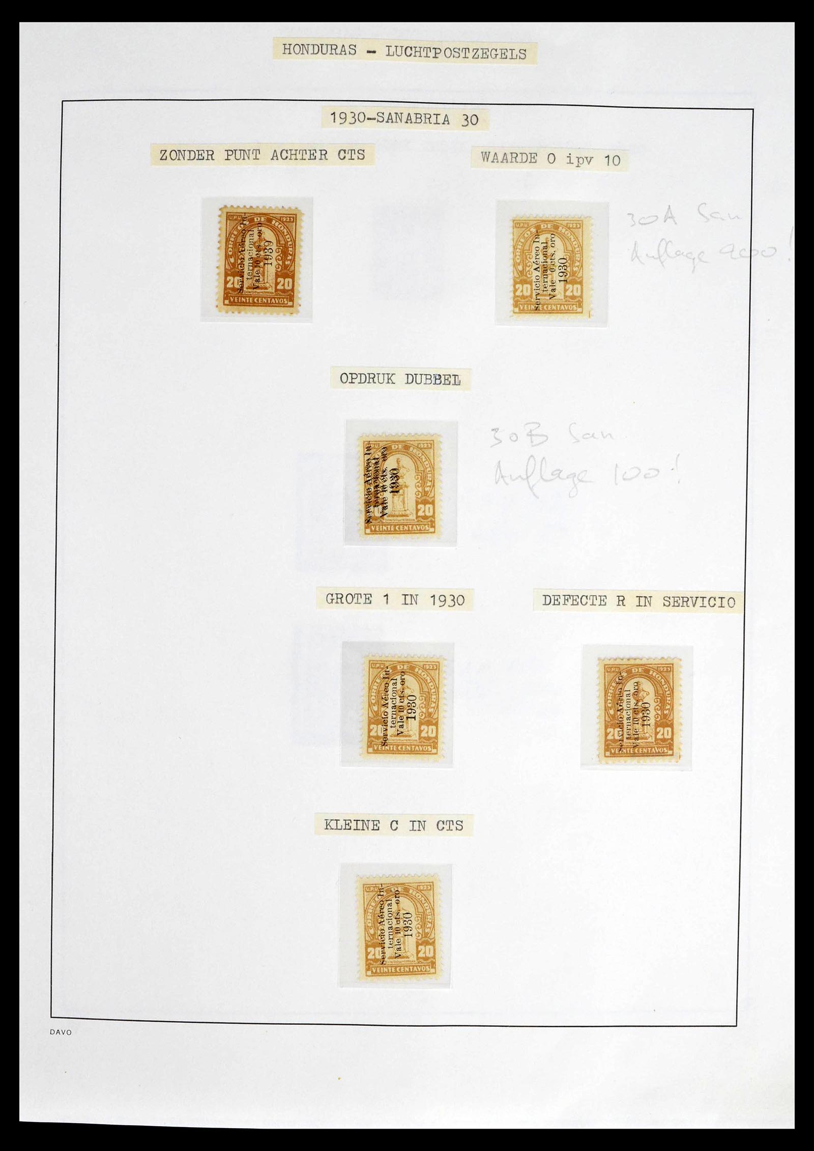 39410 0008 - Postzegelverzameling 39410 Honduras topverzameling luchtpost 1925-198