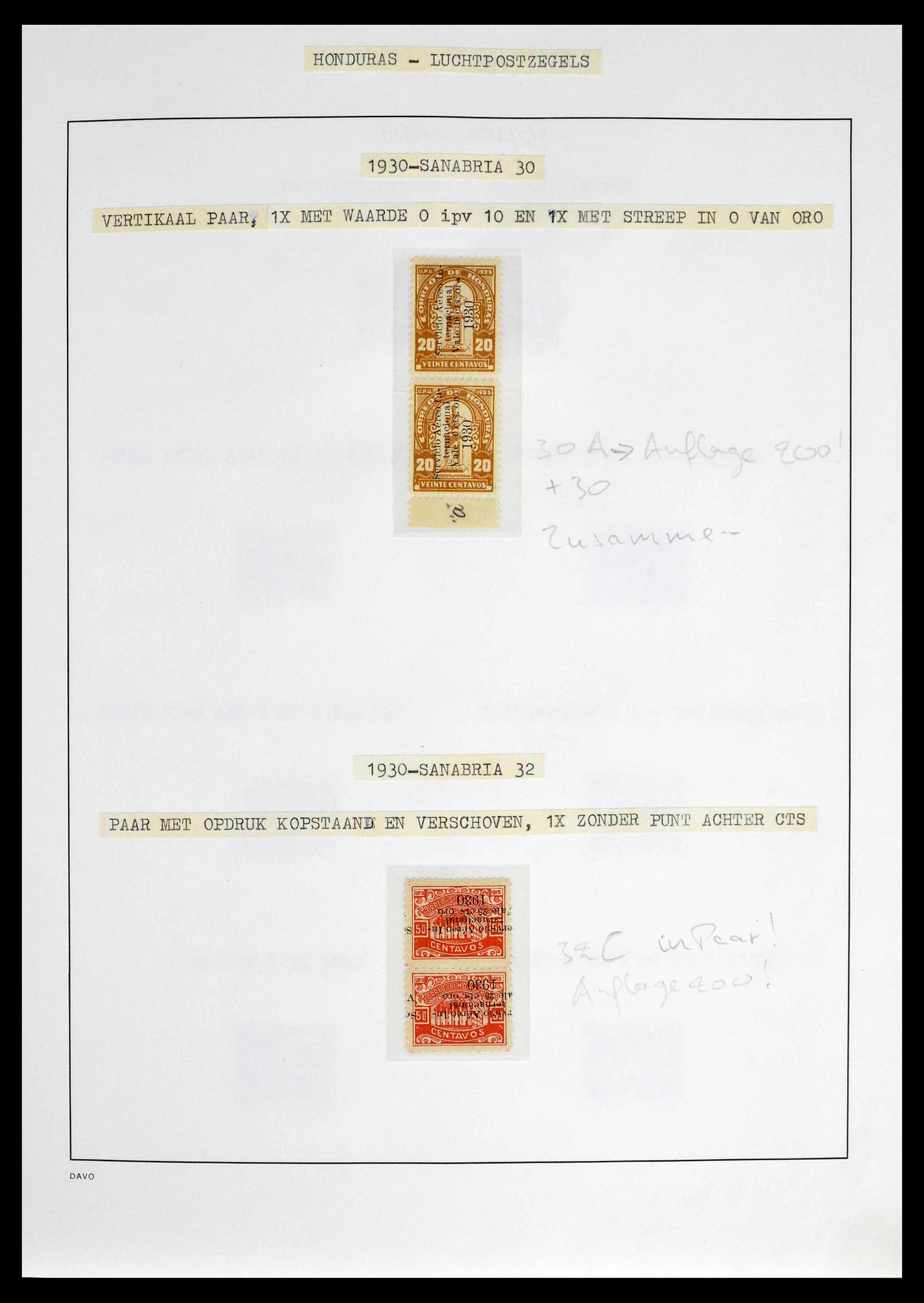 39410 0010 - Postzegelverzameling 39410 Honduras topverzameling luchtpost 1925-198