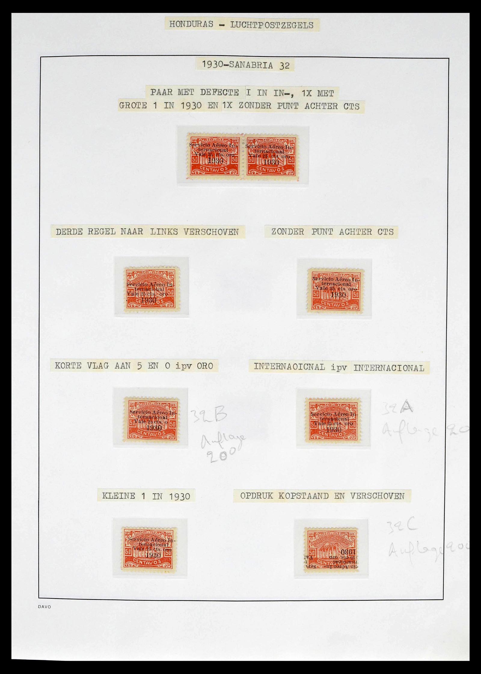 39410 0011 - Stamp collection 39410 Honduras topcollection airmail 1925-1984.