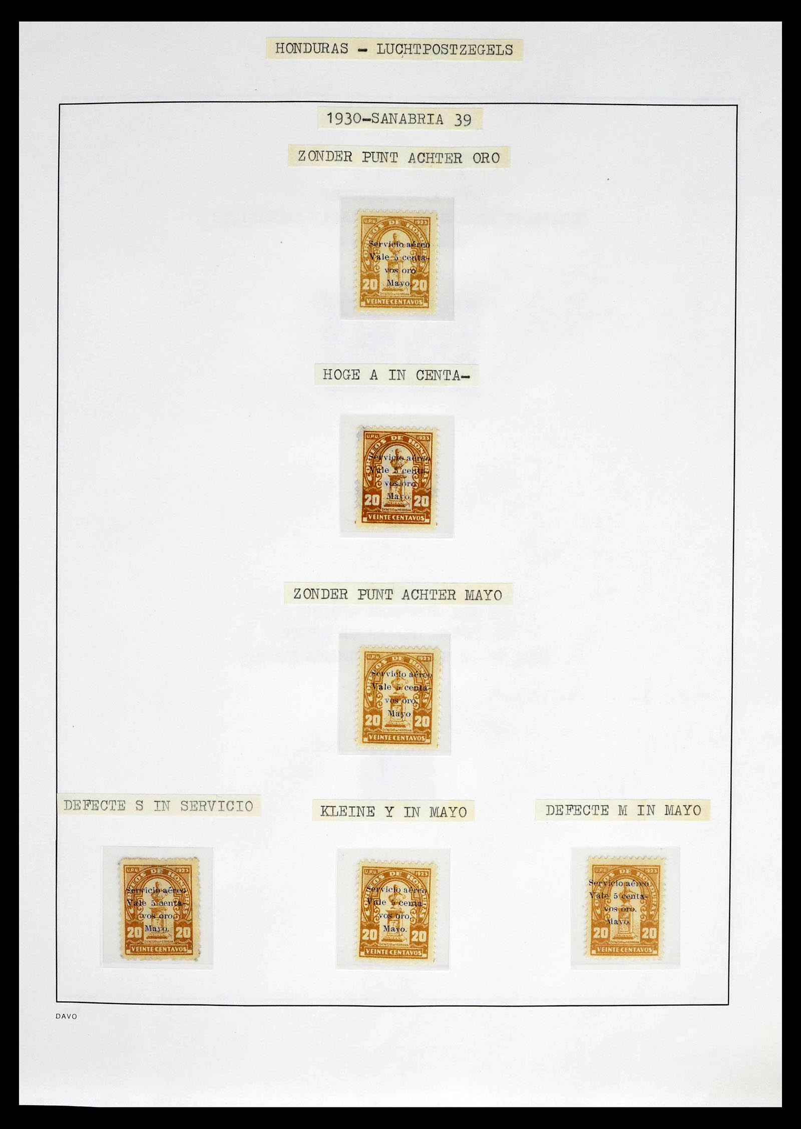 39410 0020 - Stamp collection 39410 Honduras topcollection airmail 1925-1984.