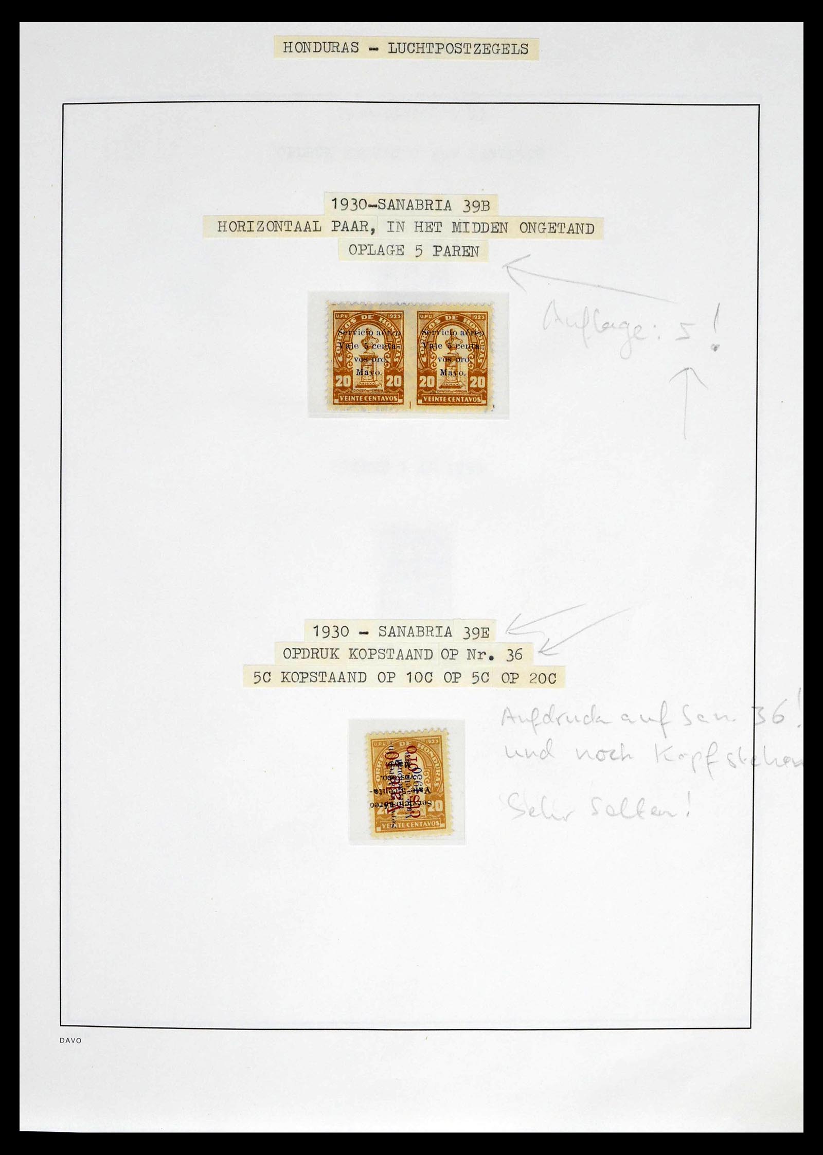 39410 0021 - Postzegelverzameling 39410 Honduras topverzameling luchtpost 1925-198