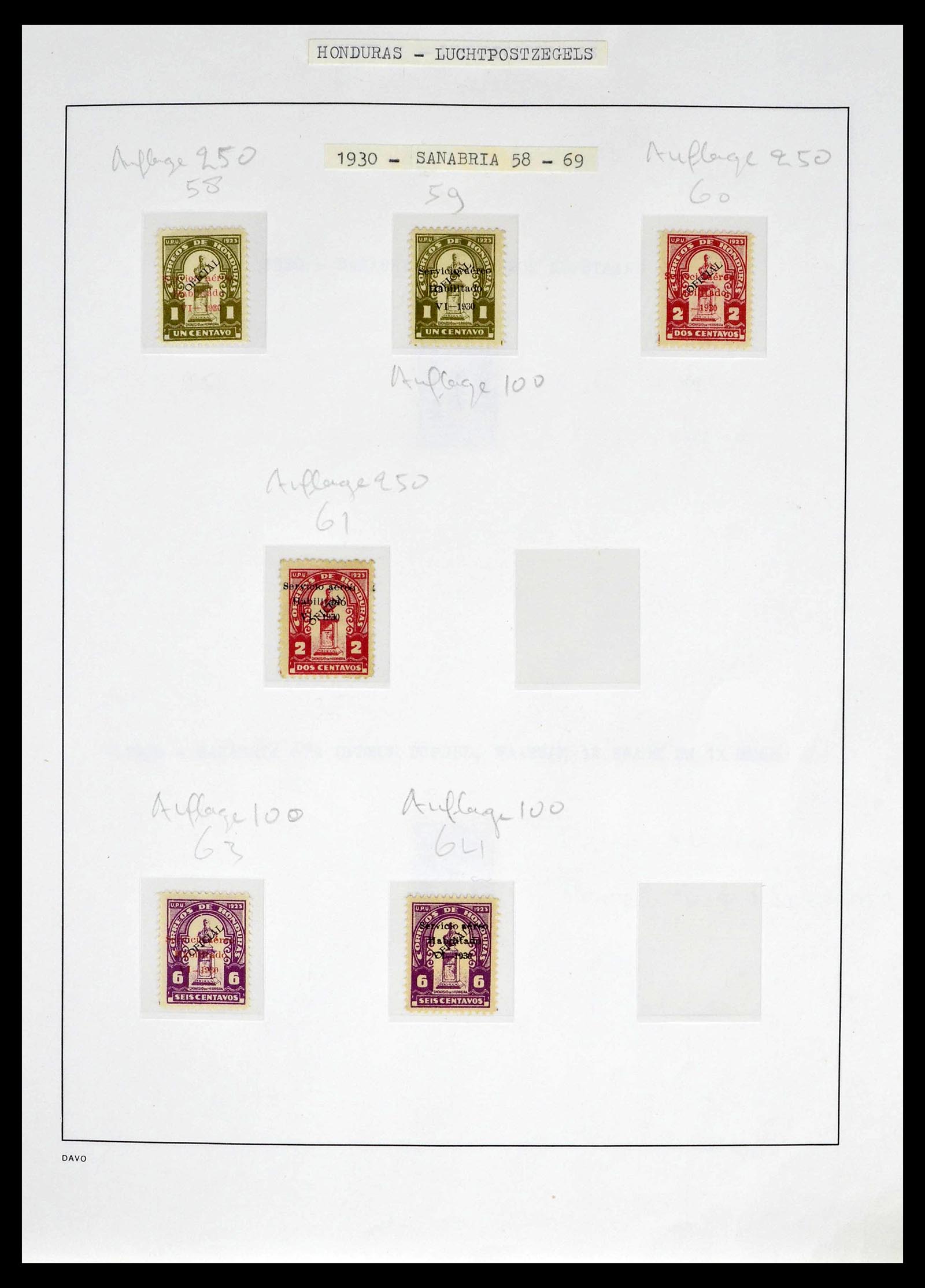 39410 0023 - Postzegelverzameling 39410 Honduras topverzameling luchtpost 1925-198