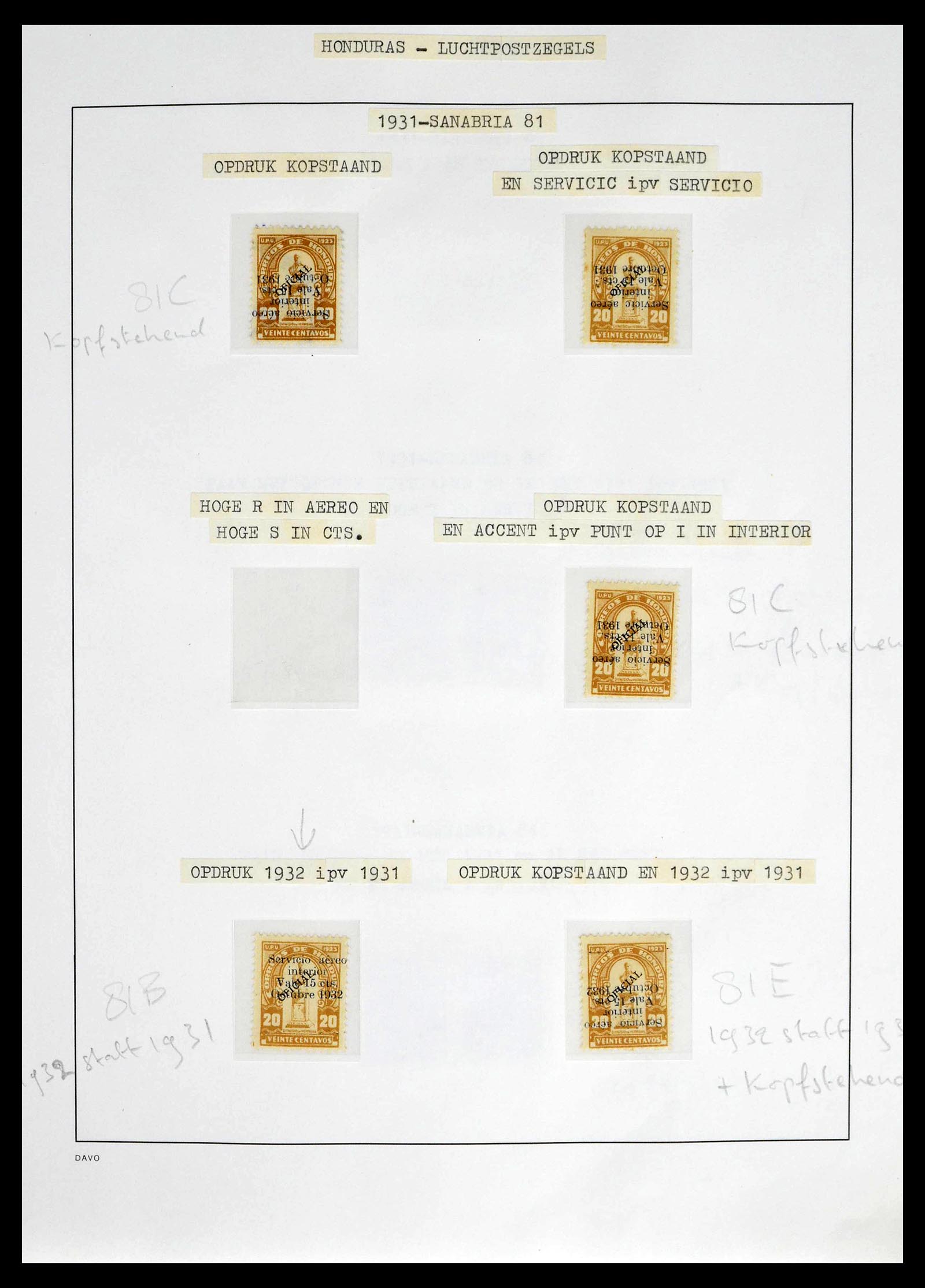 39410 0025 - Stamp collection 39410 Honduras topcollection airmail 1925-1984.