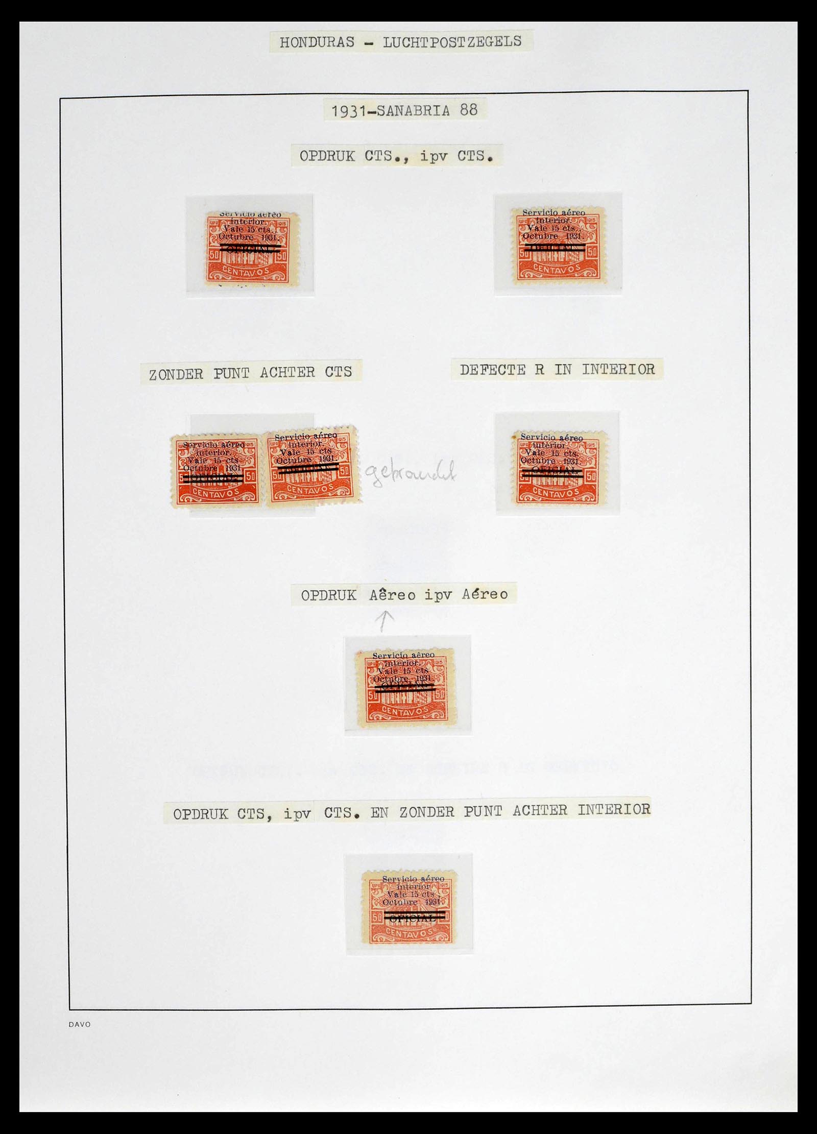 39410 0032 - Stamp collection 39410 Honduras topcollection airmail 1925-1984.