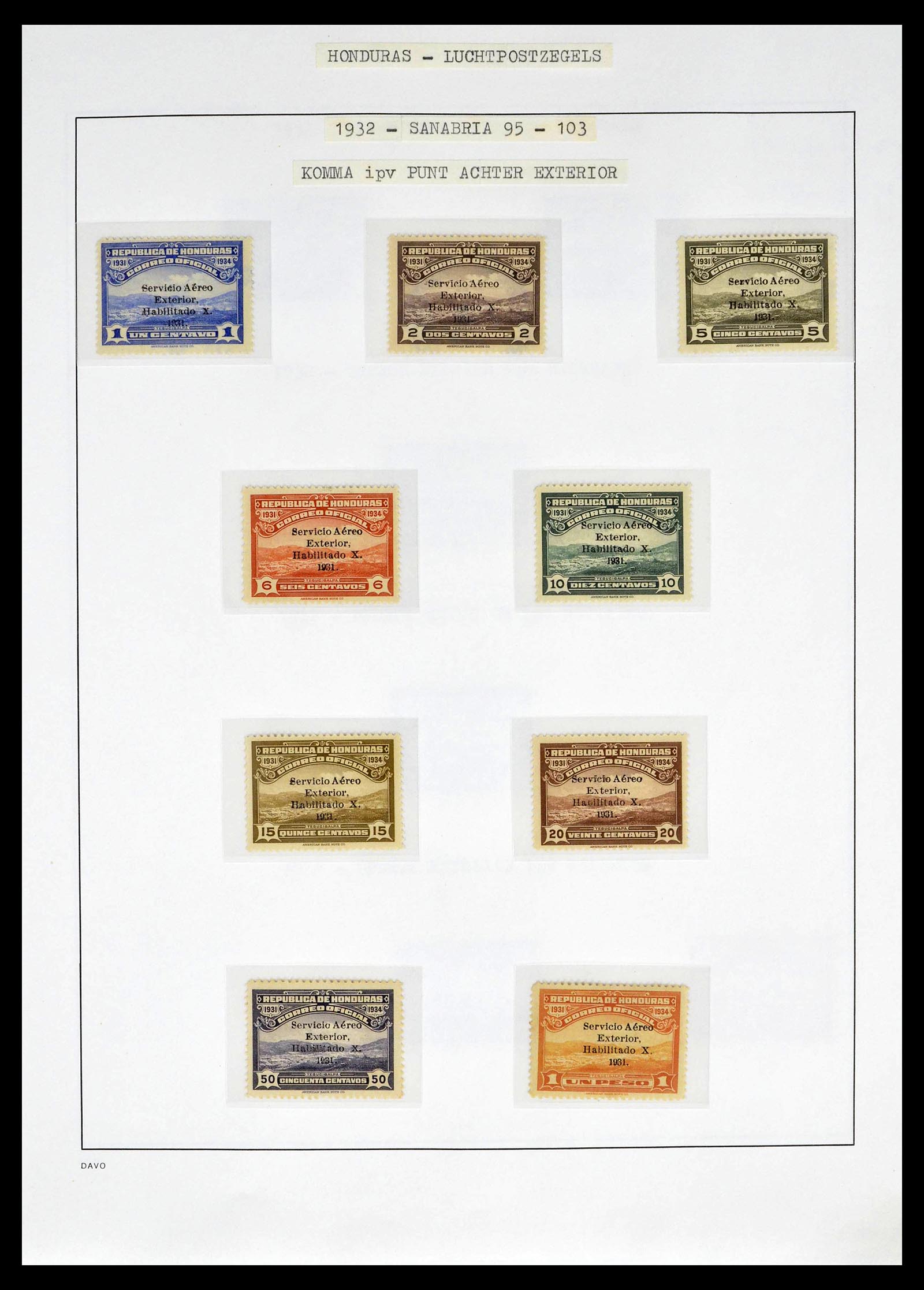 39410 0036 - Stamp collection 39410 Honduras topcollection airmail 1925-1984.