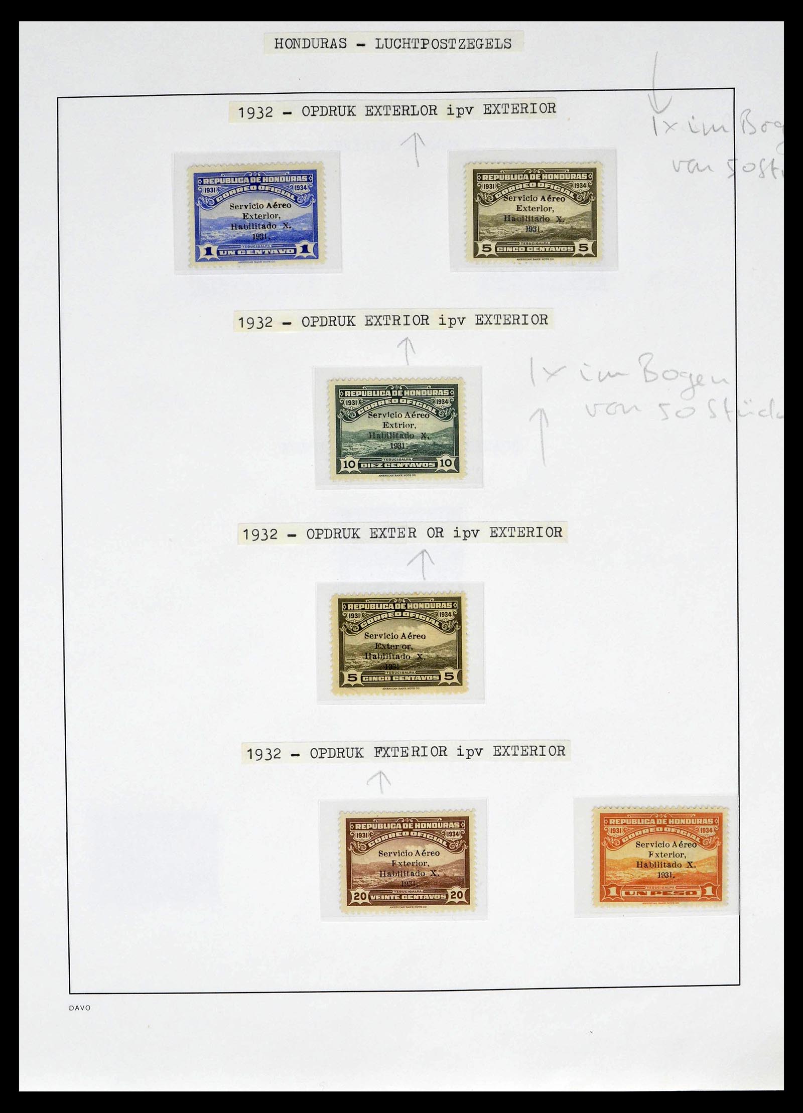 39410 0037 - Stamp collection 39410 Honduras topcollection airmail 1925-1984.