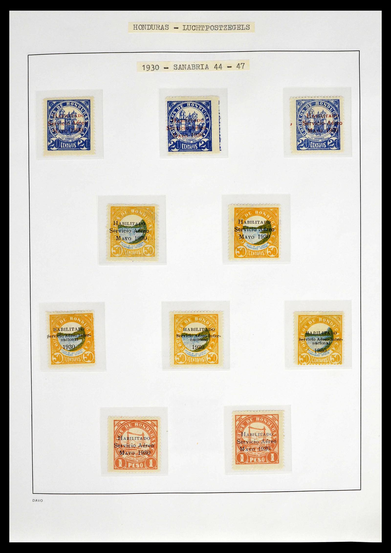 39410 0058 - Stamp collection 39410 Honduras topcollection airmail 1925-1984.