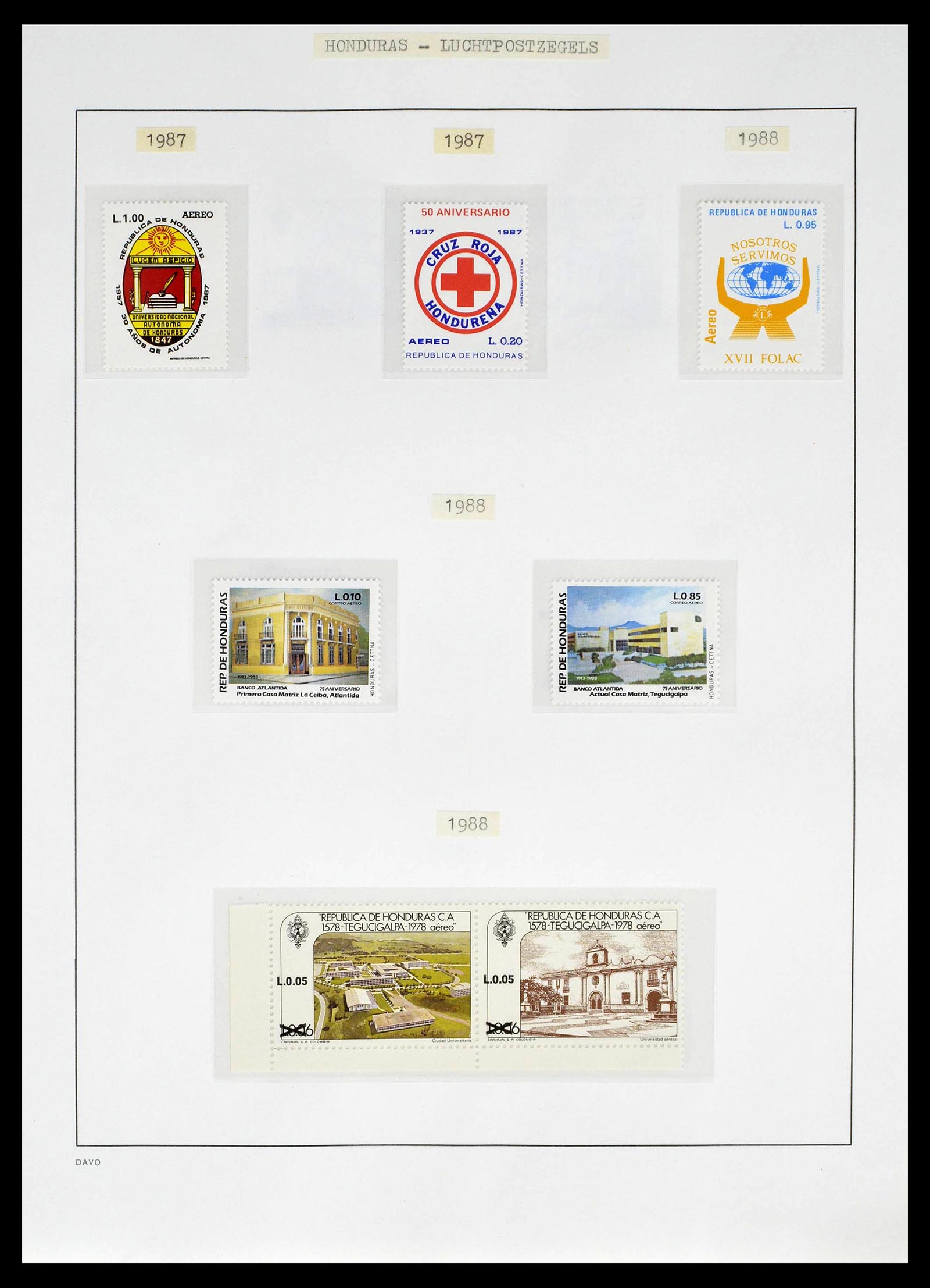 39410 0182 - Postzegelverzameling 39410 Honduras topverzameling luchtpost 1925-198