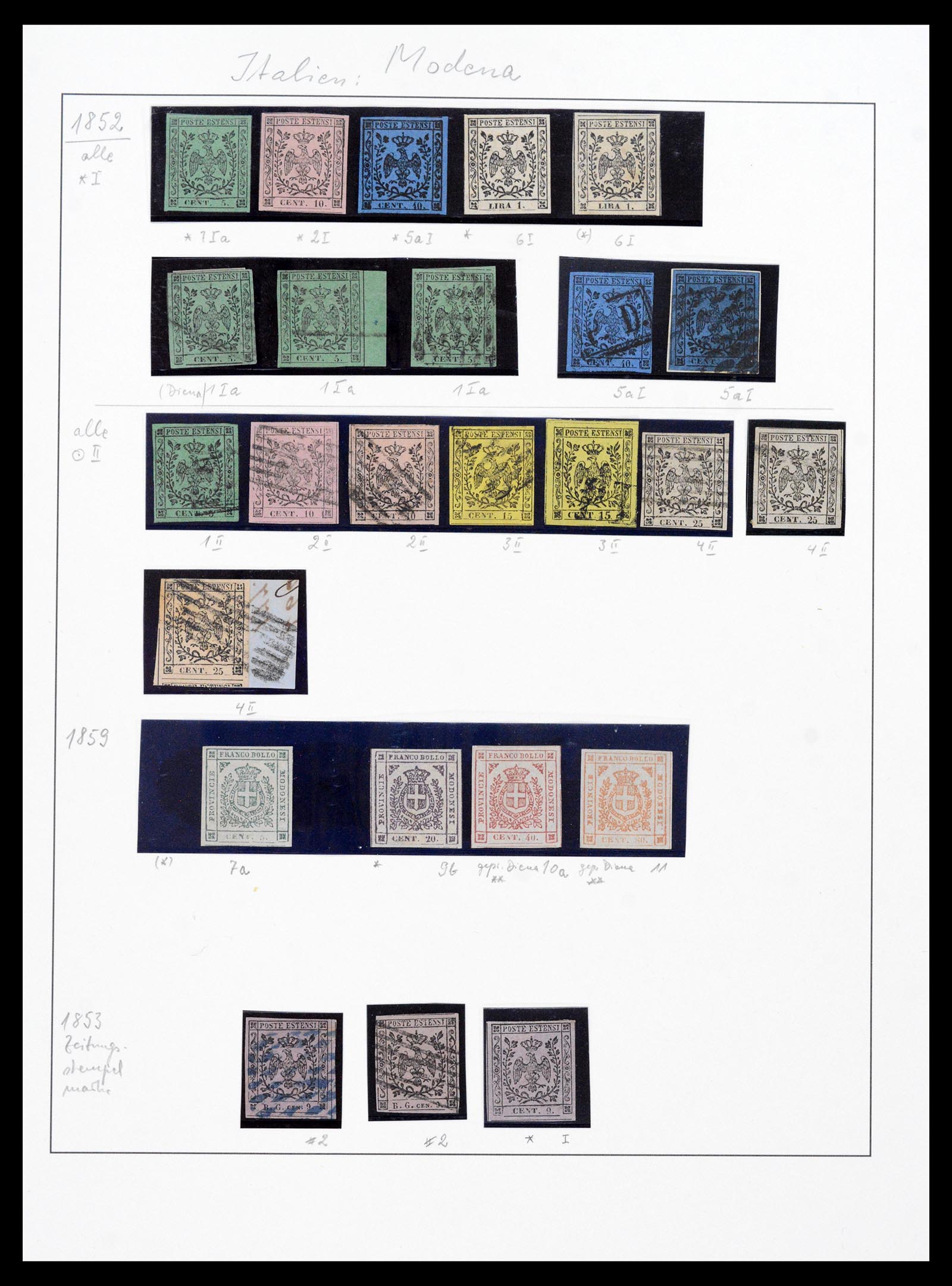 39411 0001 - Stamp collection 39411 Modena 1852-1859.