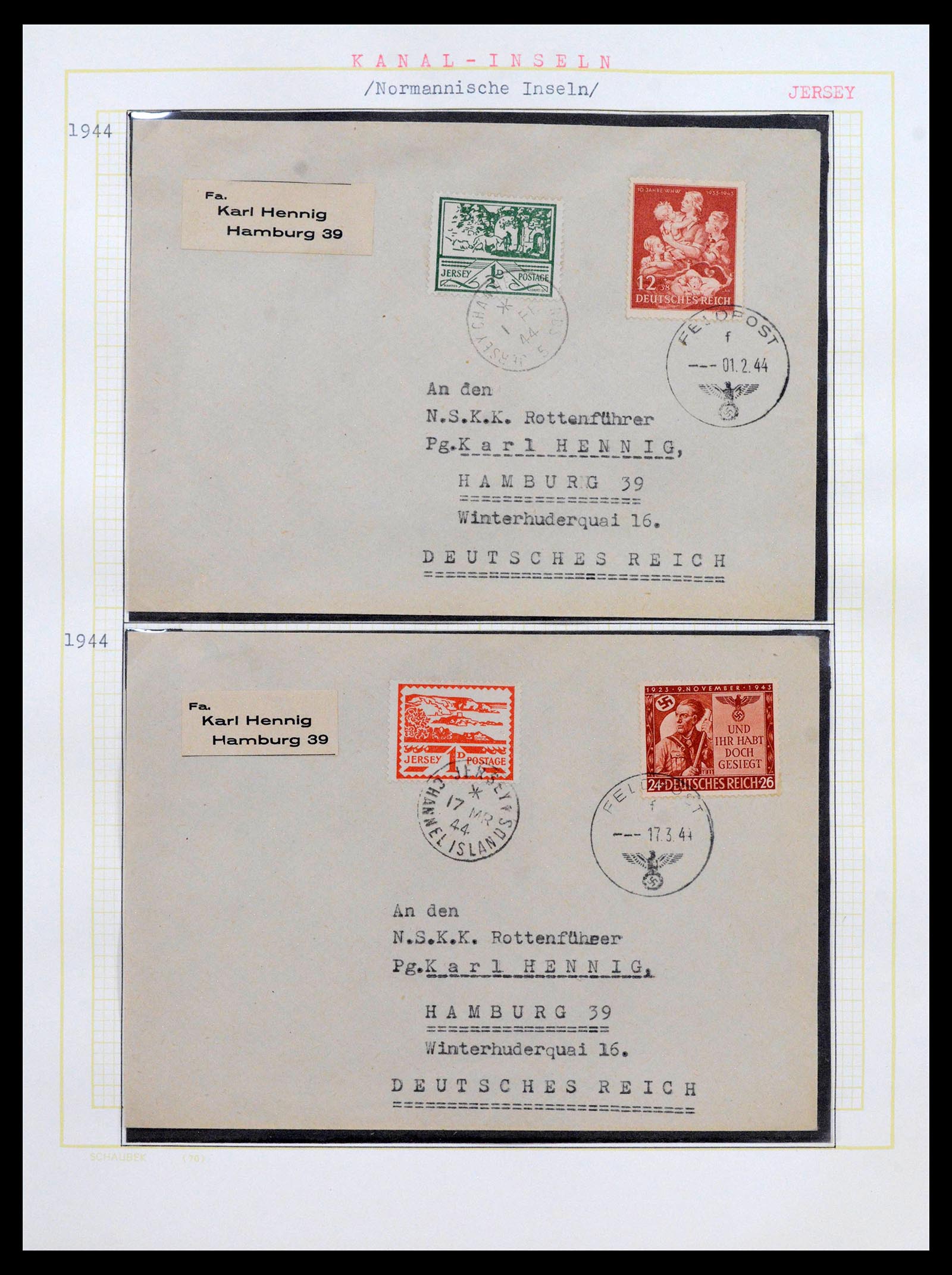 39412 0014 - Stamp collection 39412 German occupation Channel Islands 1940-1944.
