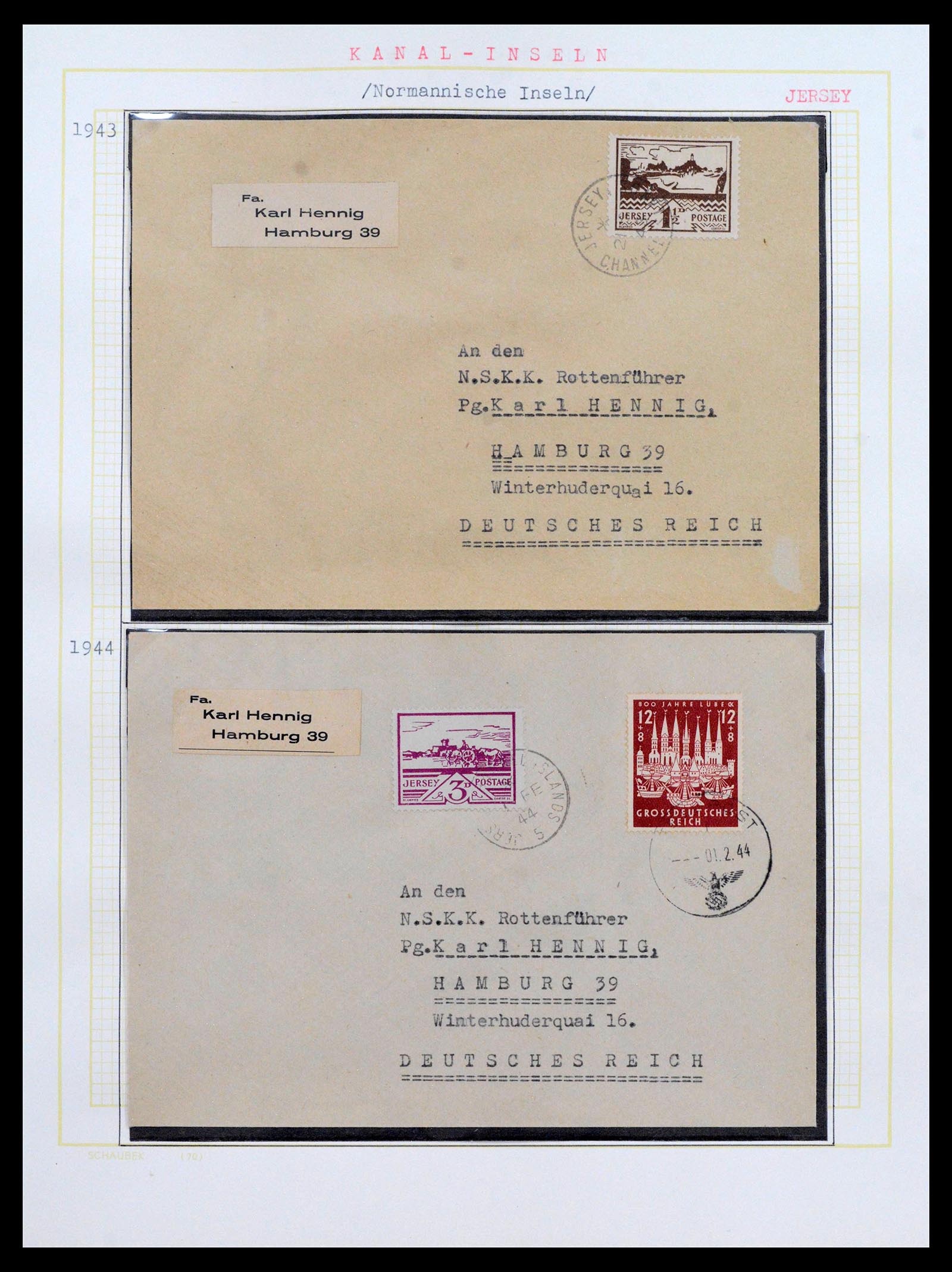 39412 0015 - Stamp collection 39412 German occupation Channel Islands 1940-1944.