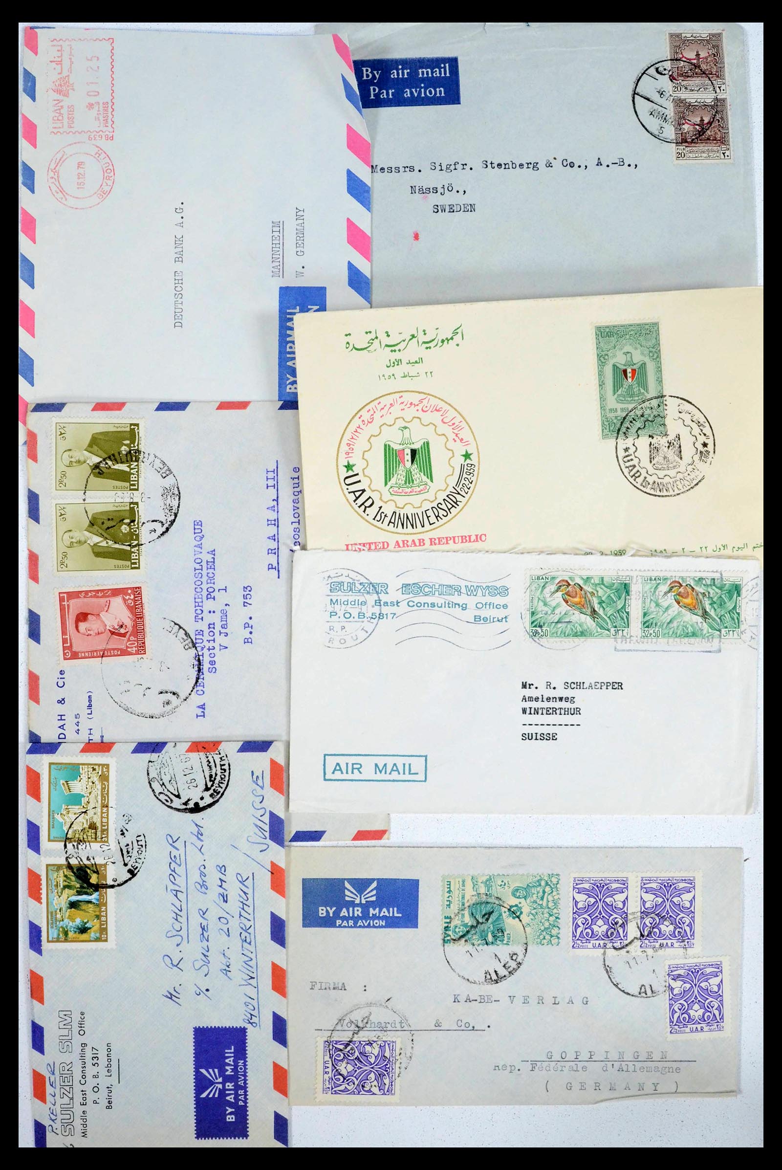 39417 0016 - Postzegelverzameling 39417 Midden Oosten brieven 1900-2000.