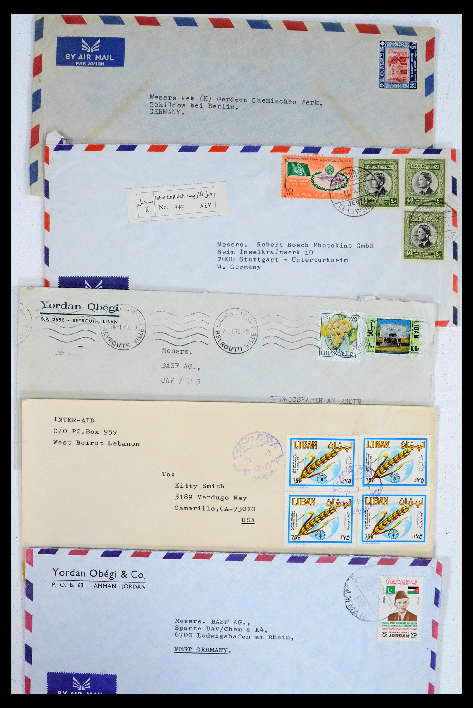 39417 0037 - Postzegelverzameling 39417 Midden Oosten brieven 1900-2000.
