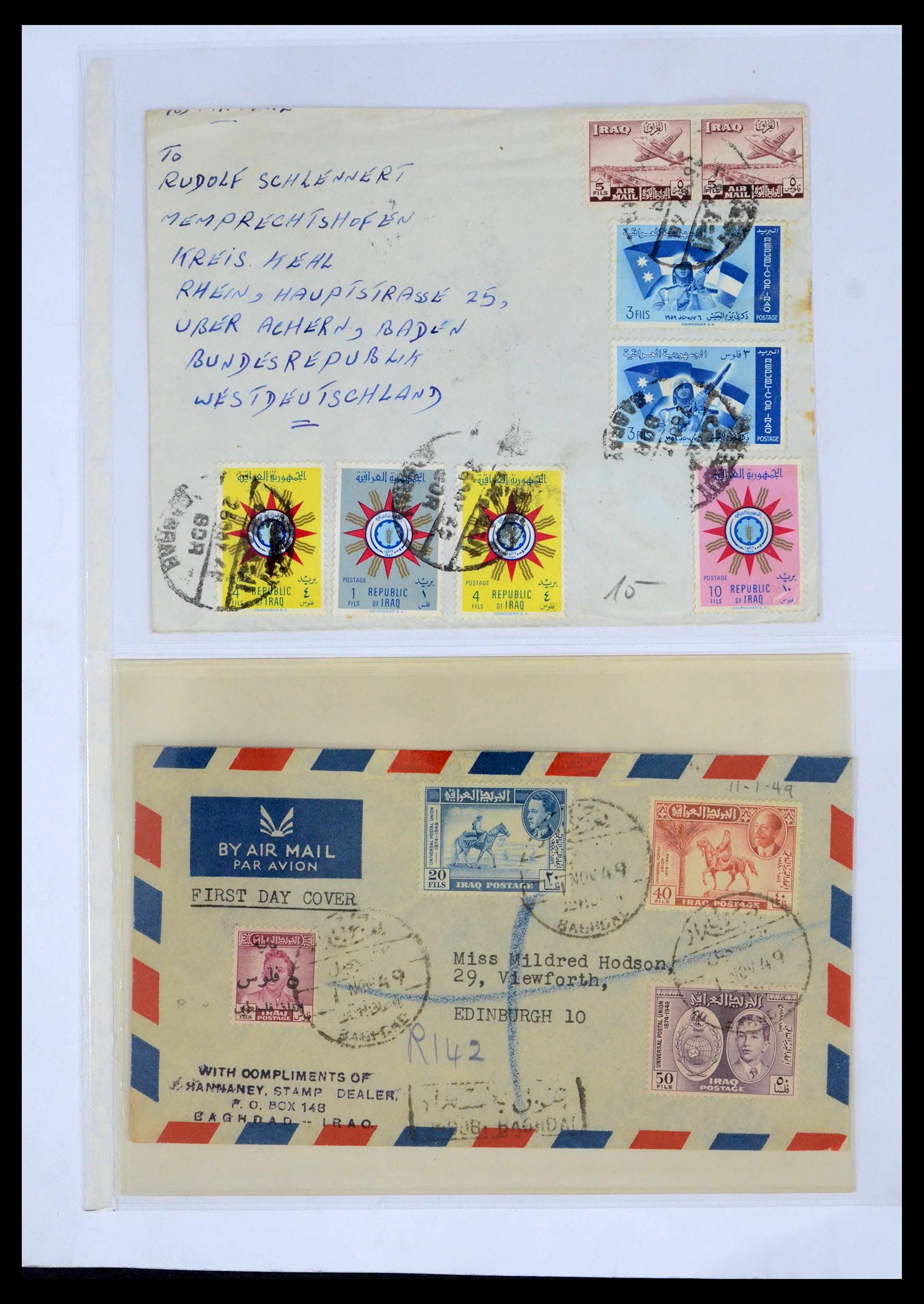 39418 0007 - Postzegelverzameling 39418 Irak brieven 1921-2001.