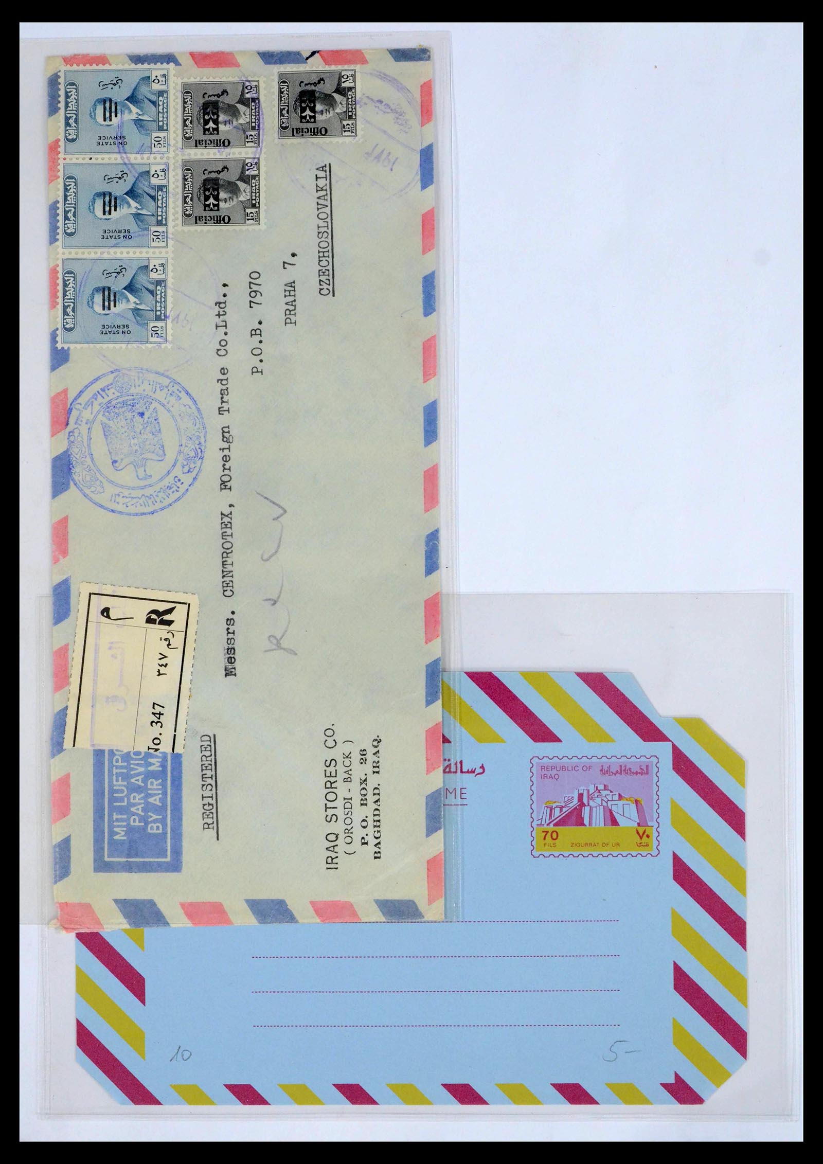 39418 0011 - Postzegelverzameling 39418 Irak brieven 1921-2001.