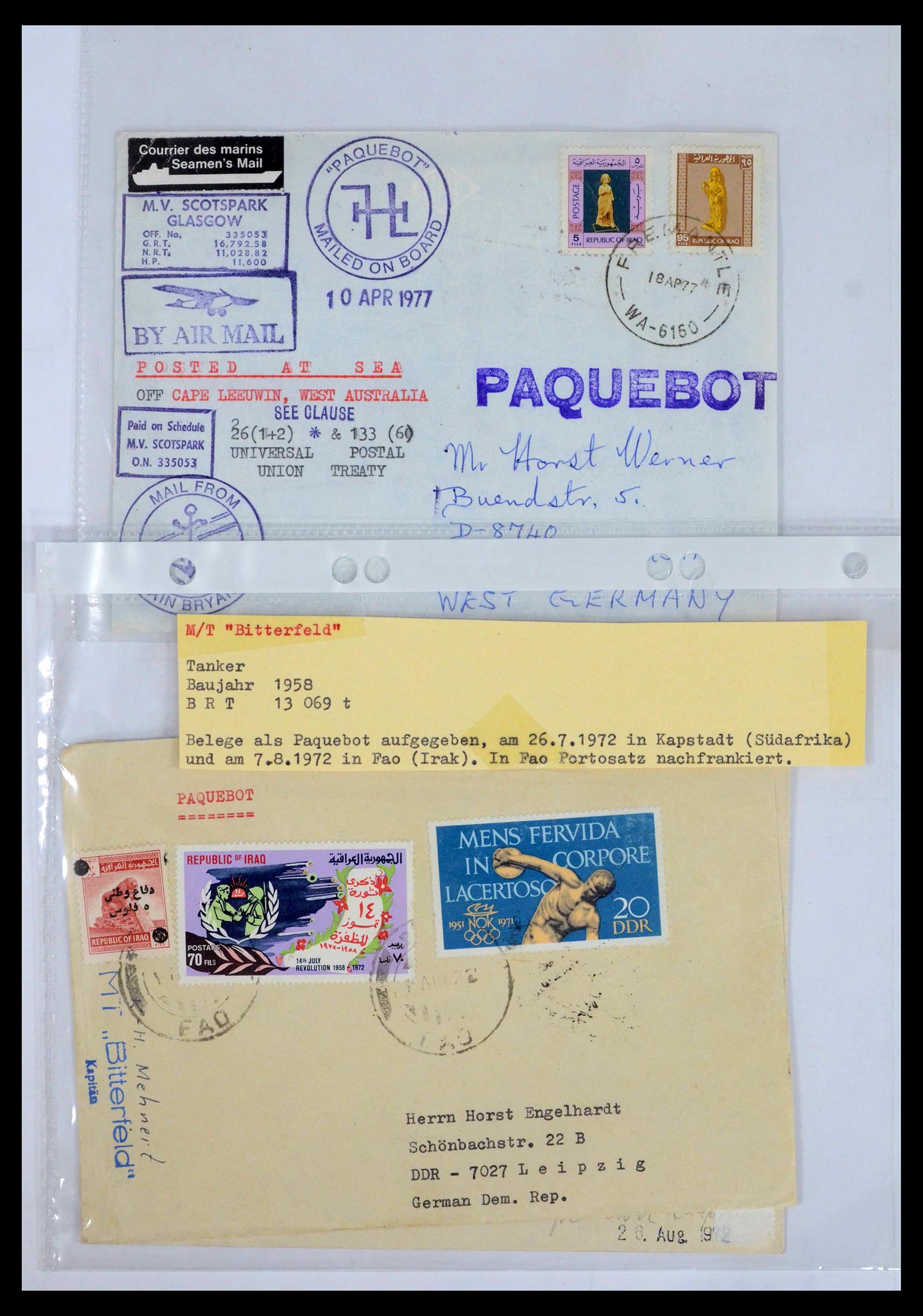 39418 0019 - Postzegelverzameling 39418 Irak brieven 1921-2001.