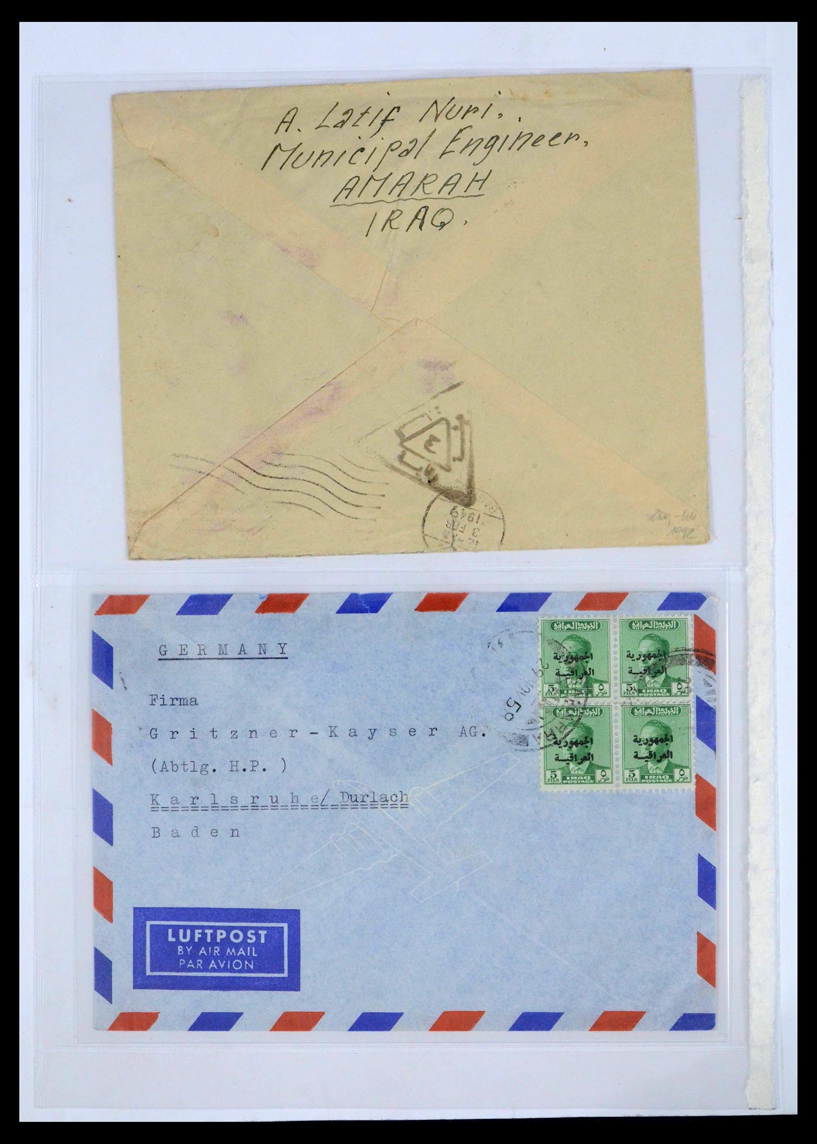 39418 0024 - Postzegelverzameling 39418 Irak brieven 1921-2001.