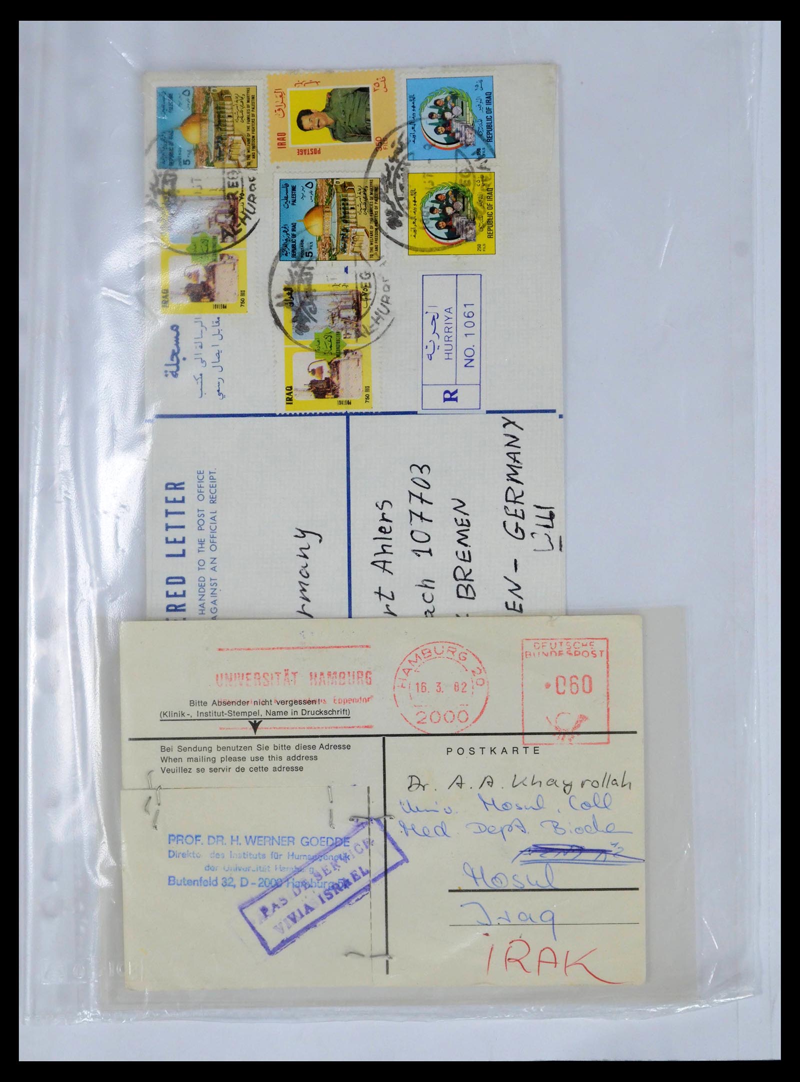 39418 0028 - Postzegelverzameling 39418 Irak brieven 1921-2001.