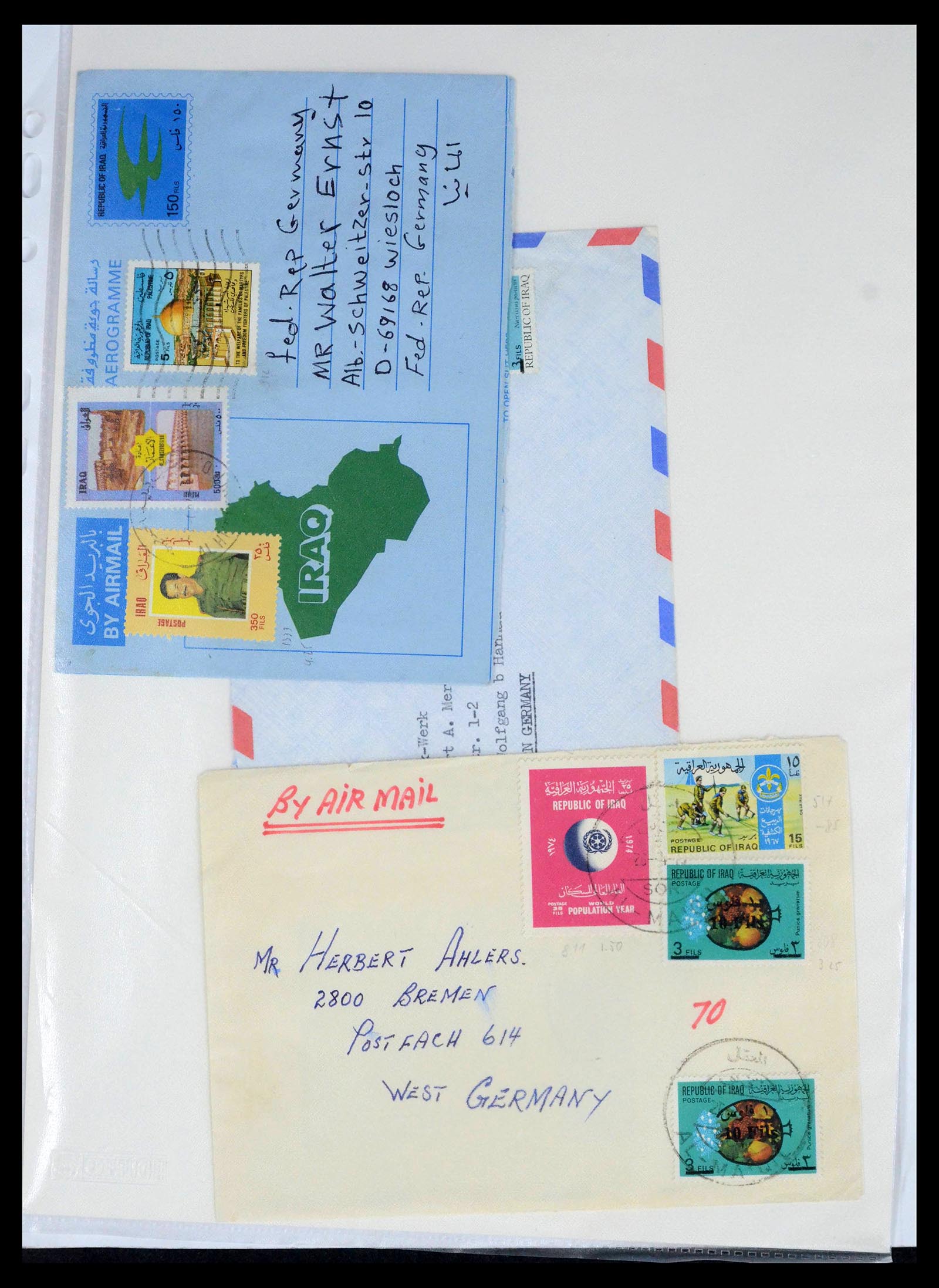 39418 0029 - Postzegelverzameling 39418 Irak brieven 1921-2001.