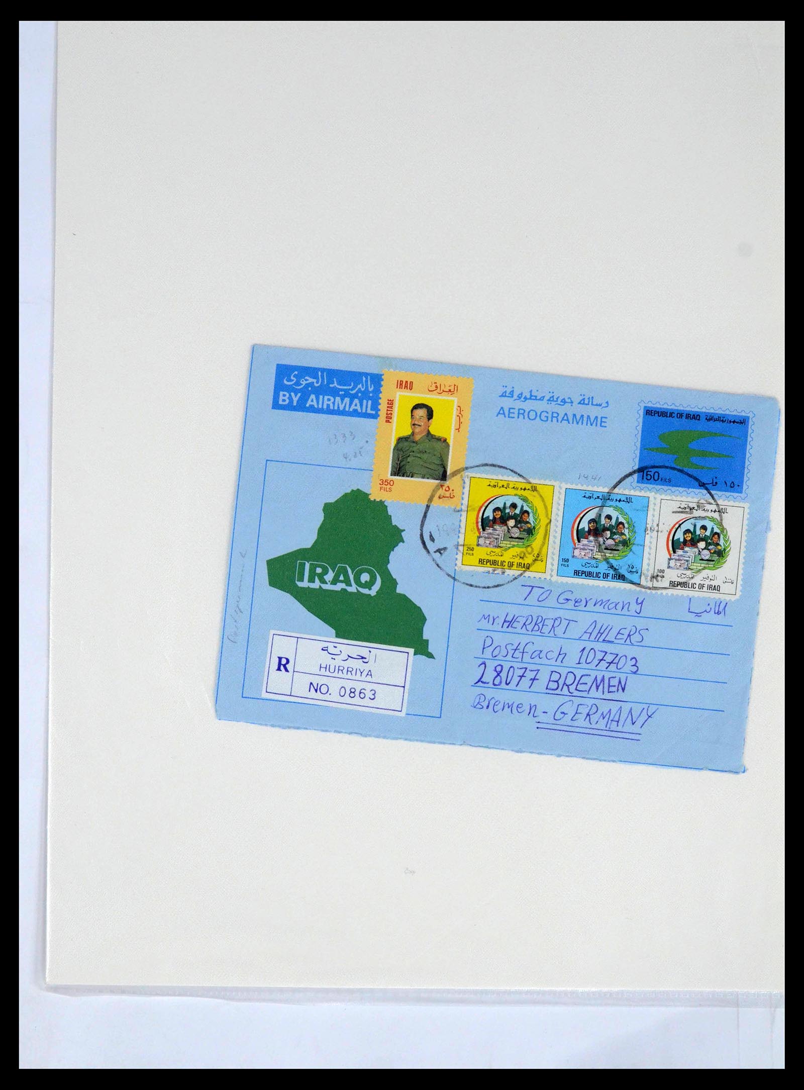 39418 0030 - Postzegelverzameling 39418 Irak brieven 1921-2001.