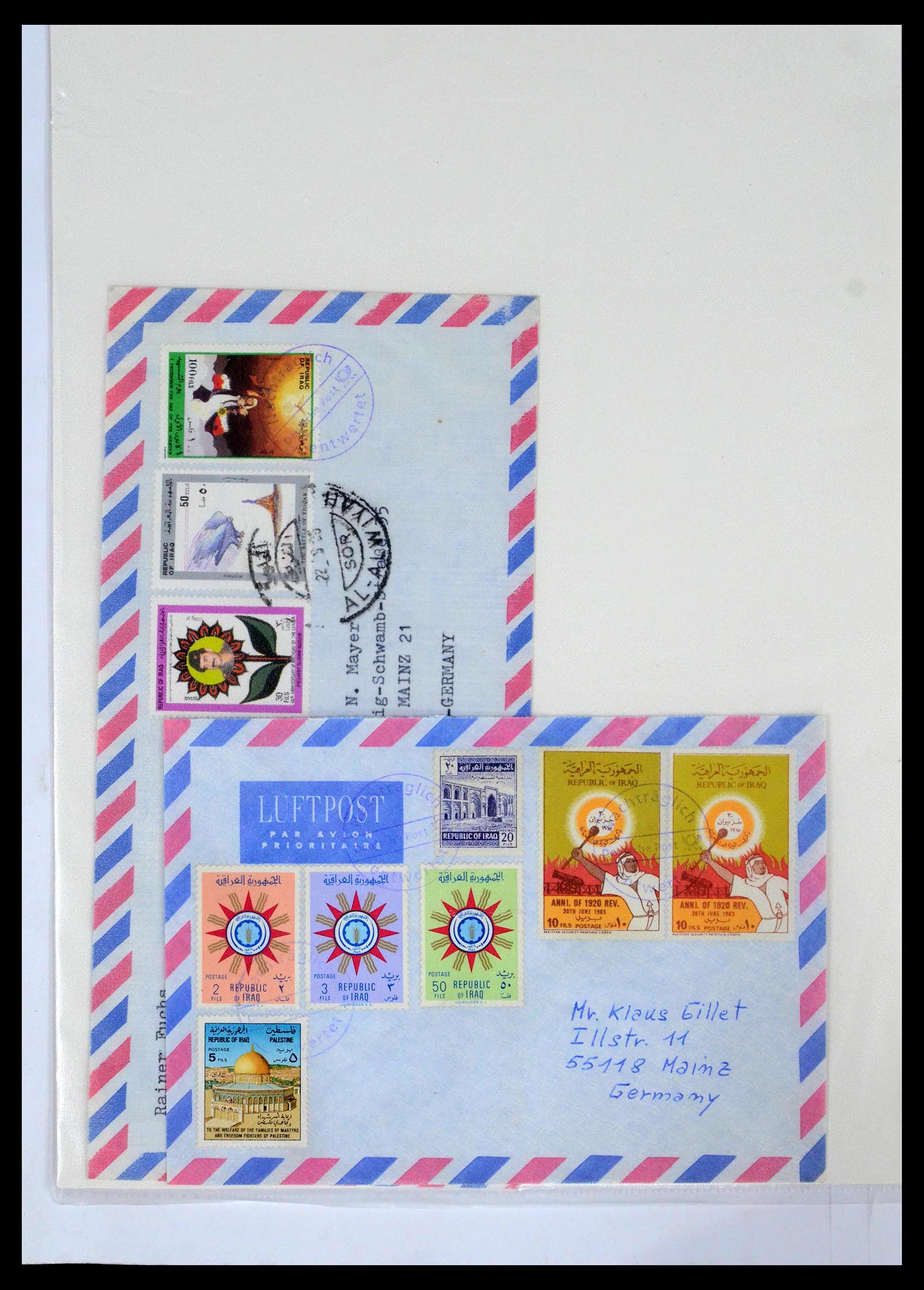 39418 0032 - Postzegelverzameling 39418 Irak brieven 1921-2001.
