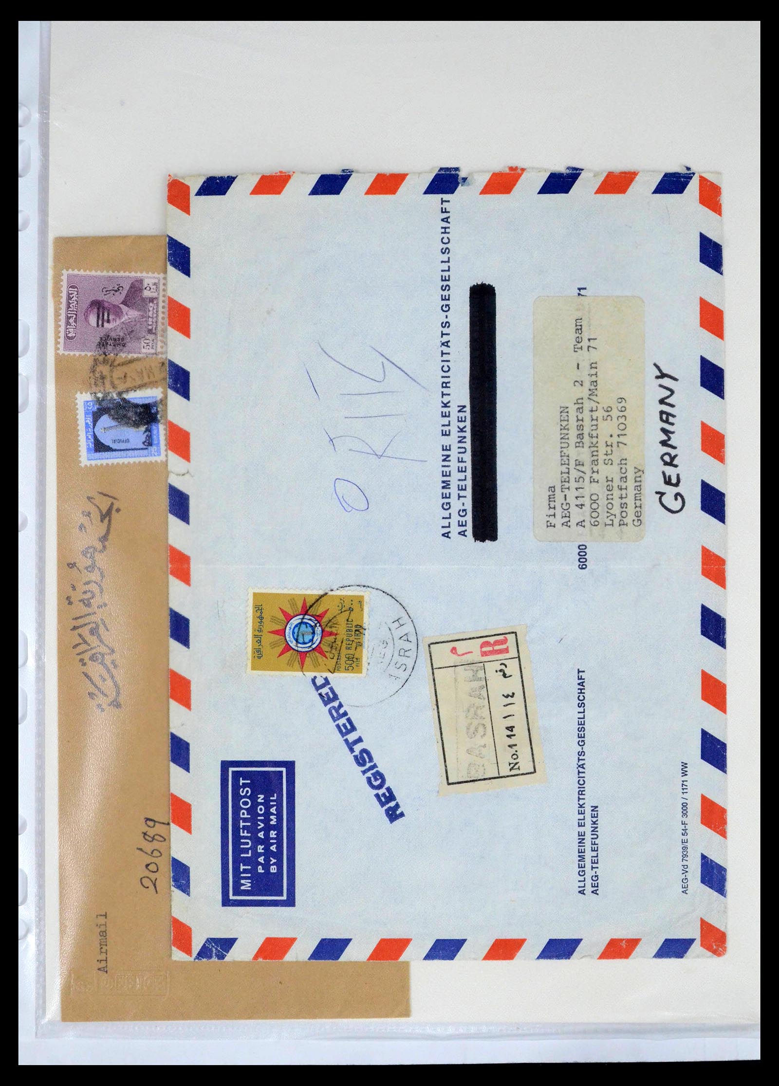 39418 0033 - Postzegelverzameling 39418 Irak brieven 1921-2001.