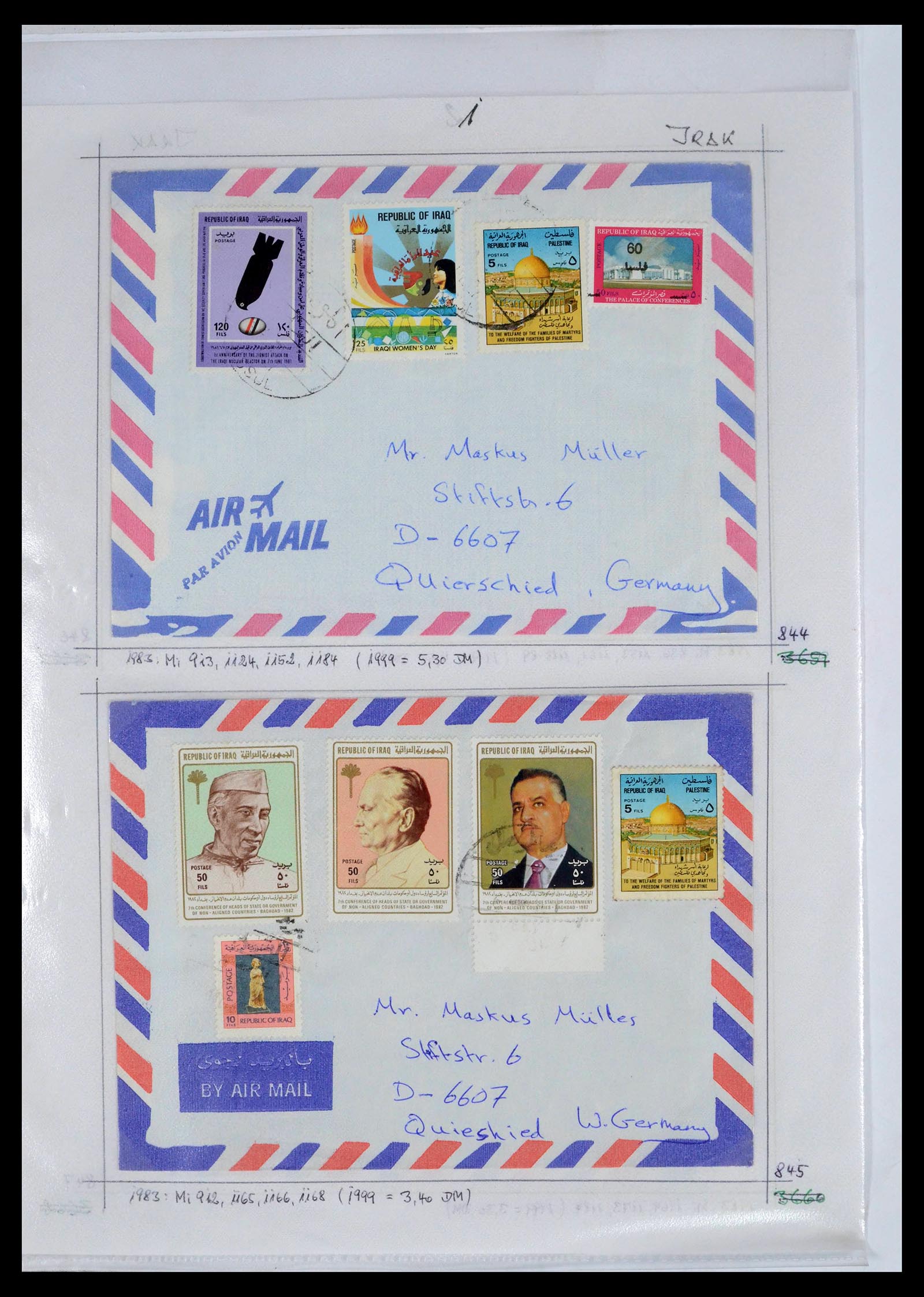 39418 0042 - Postzegelverzameling 39418 Irak brieven 1921-2001.