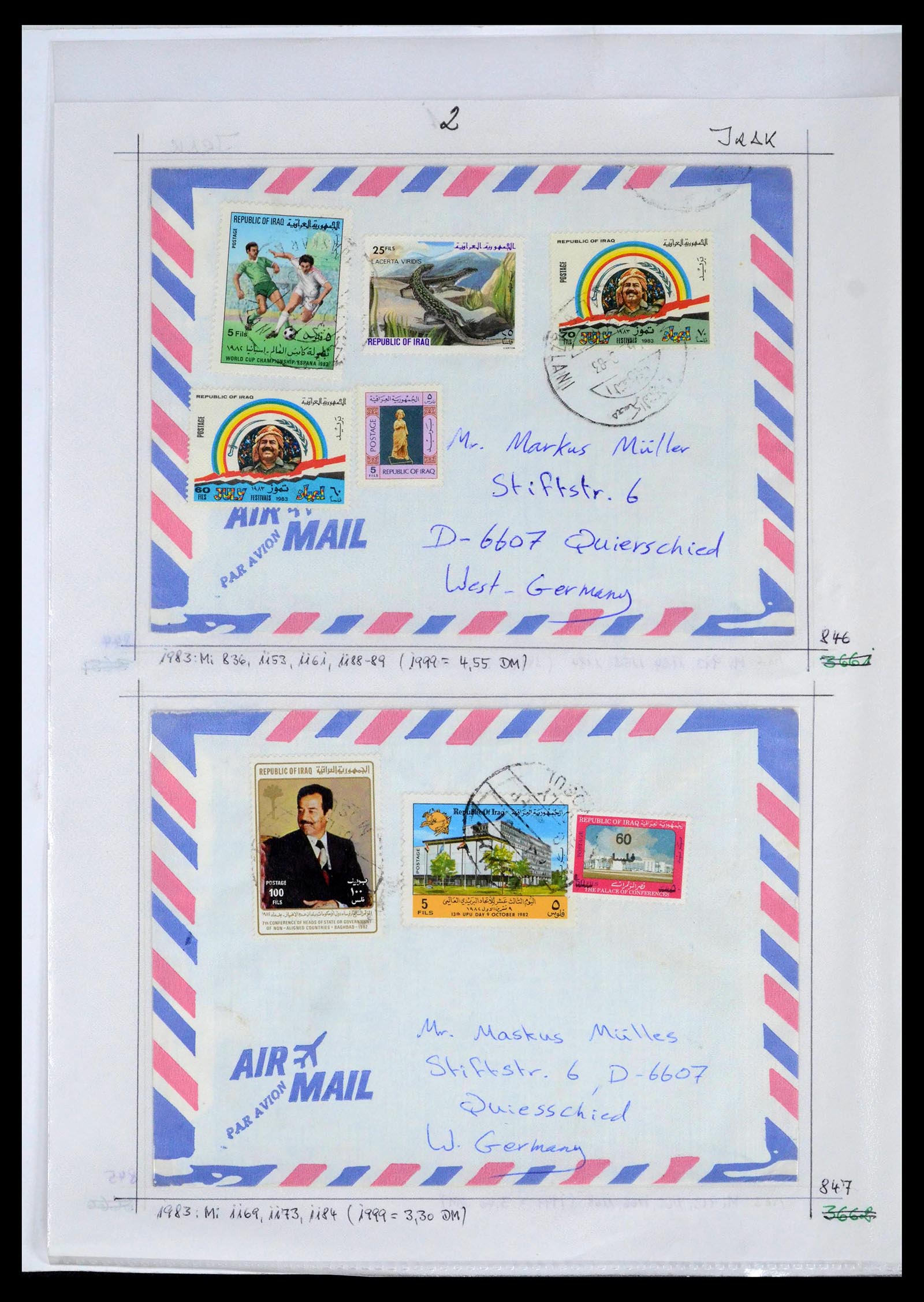 39418 0043 - Postzegelverzameling 39418 Irak brieven 1921-2001.