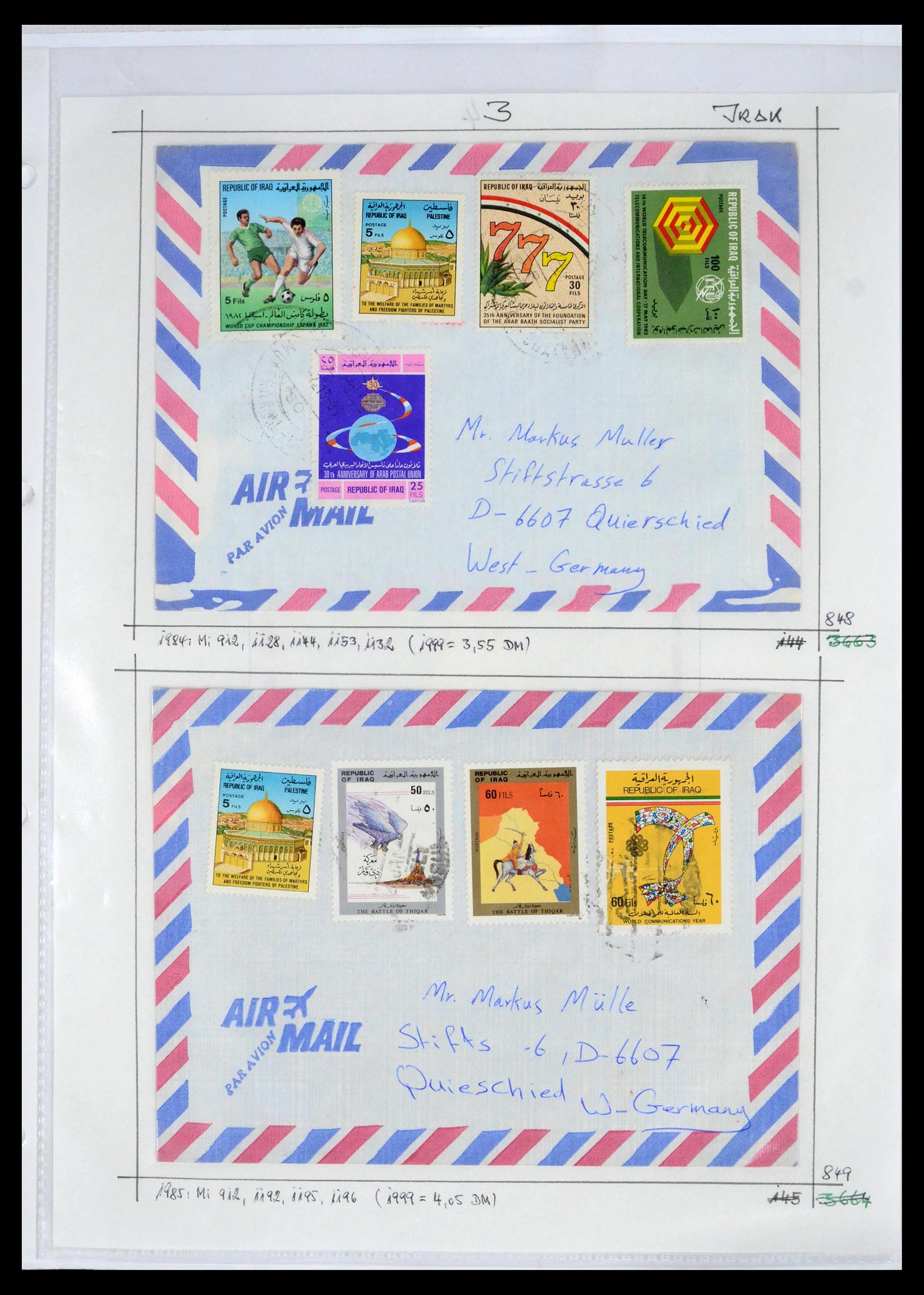 39418 0044 - Postzegelverzameling 39418 Irak brieven 1921-2001.