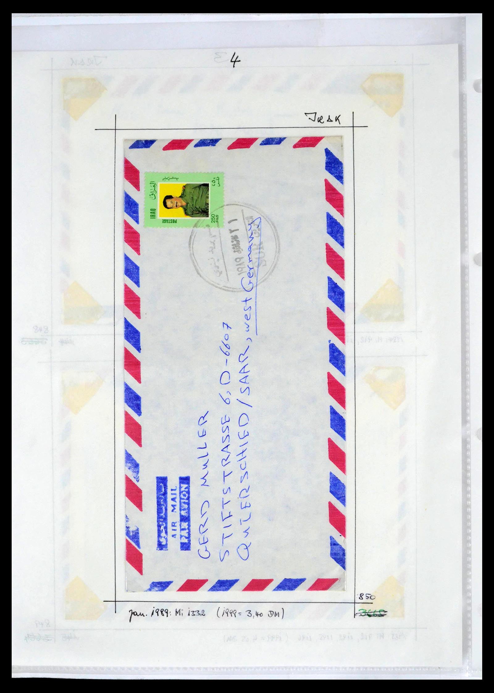 39418 0045 - Postzegelverzameling 39418 Irak brieven 1921-2001.