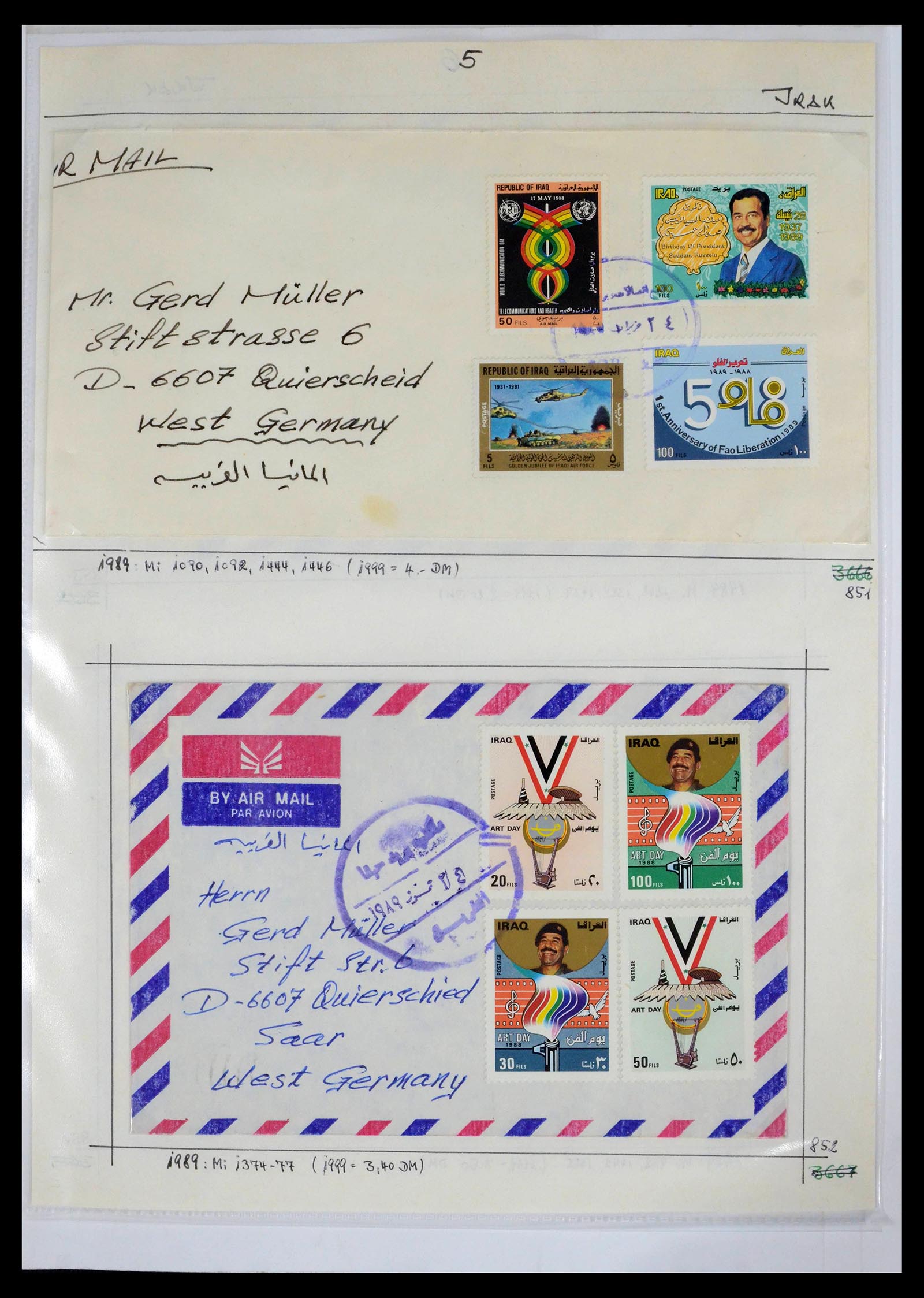 39418 0046 - Postzegelverzameling 39418 Irak brieven 1921-2001.