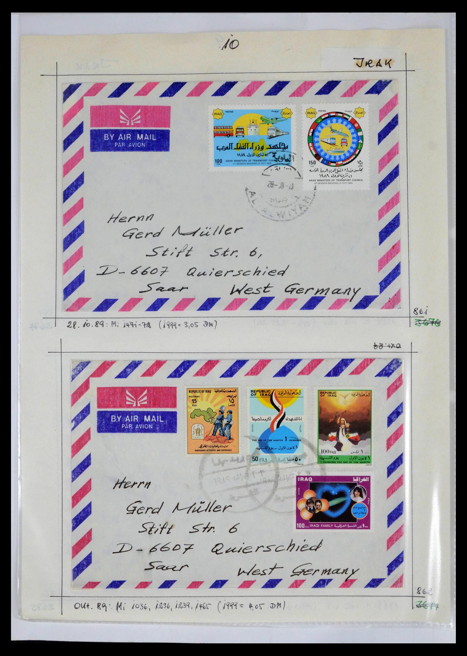 39418 0051 - Postzegelverzameling 39418 Irak brieven 1921-2001.