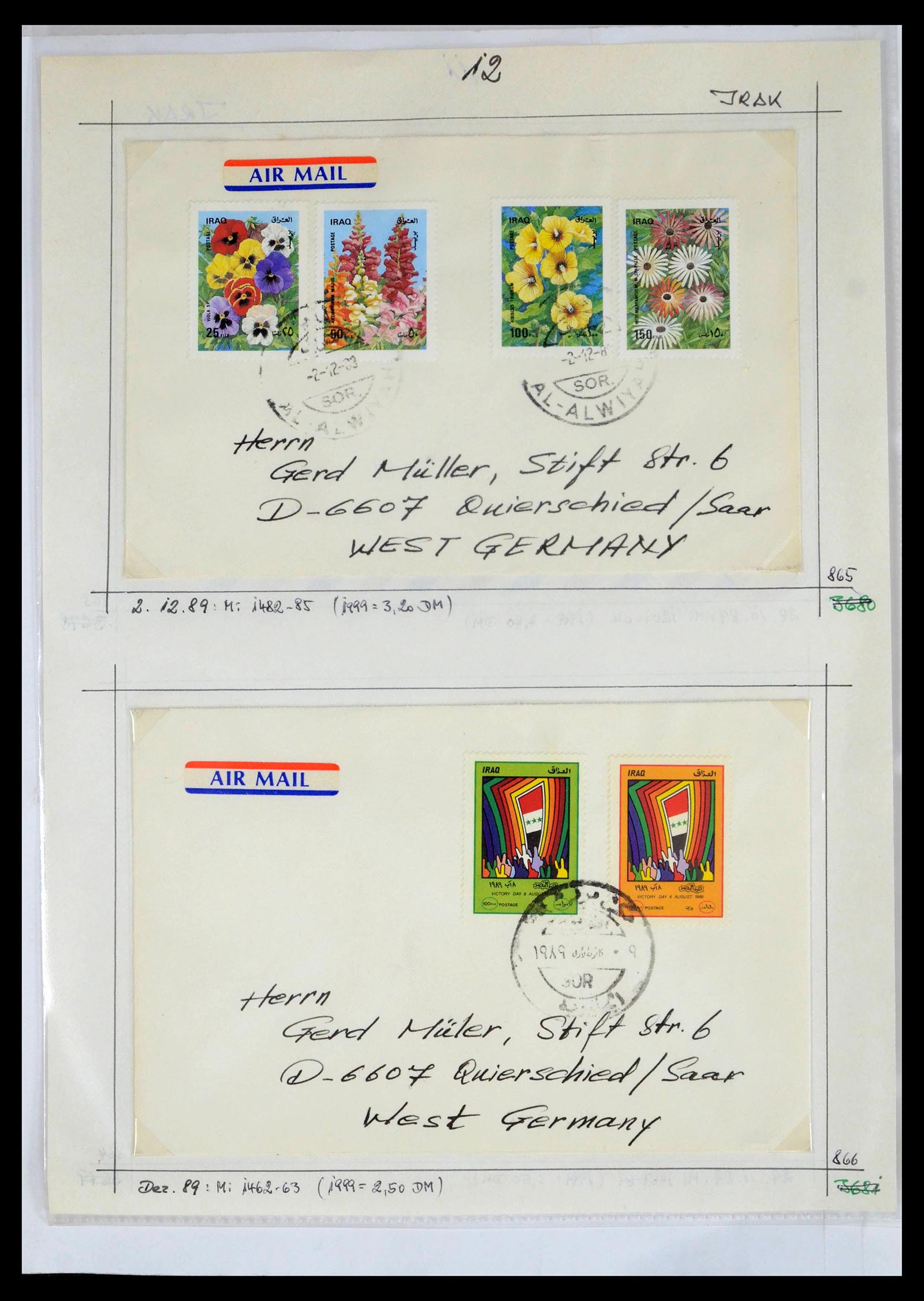 39418 0053 - Postzegelverzameling 39418 Irak brieven 1921-2001.