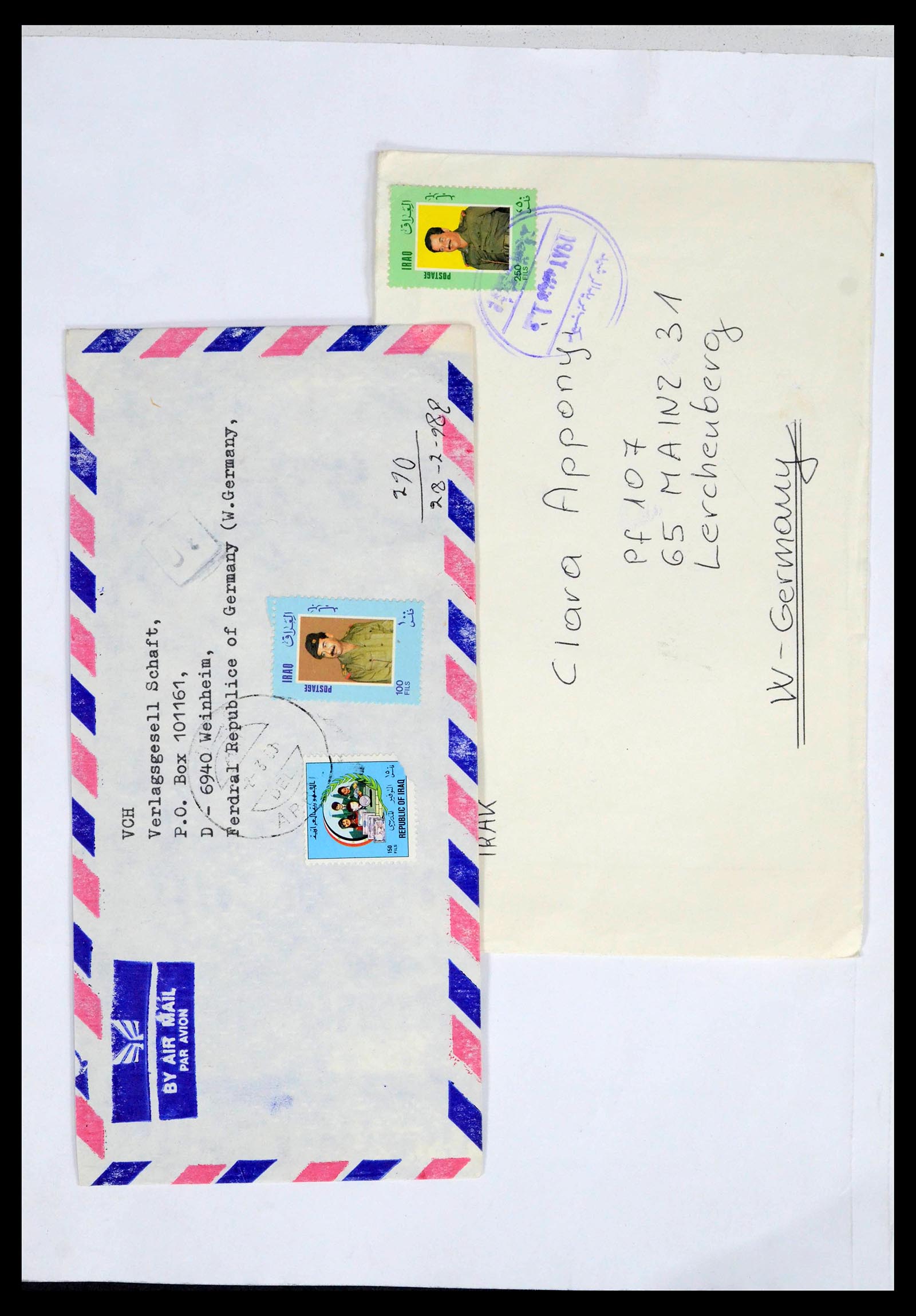 39418 0141 - Postzegelverzameling 39418 Irak brieven 1921-2001.