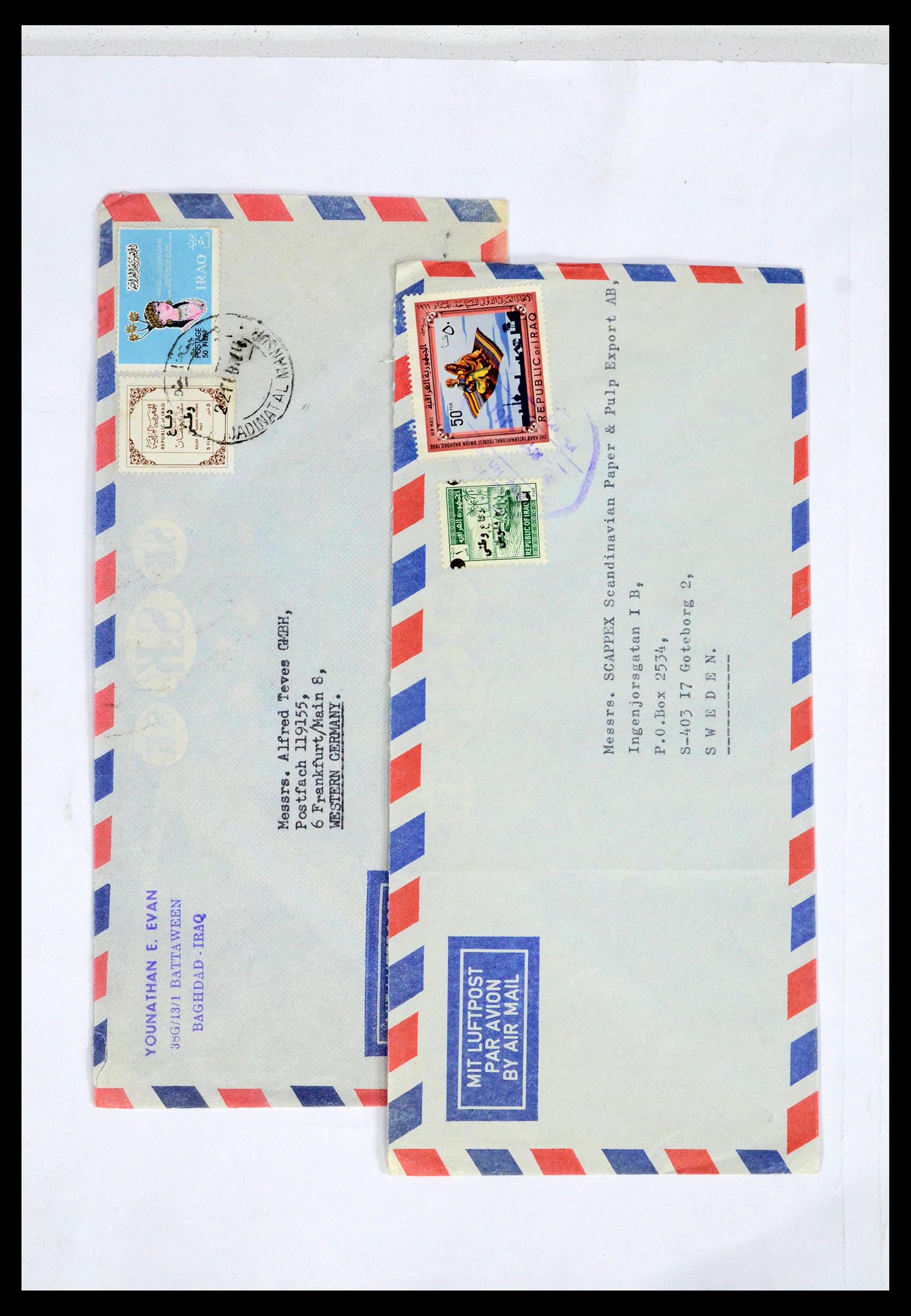 39418 0147 - Postzegelverzameling 39418 Irak brieven 1921-2001.