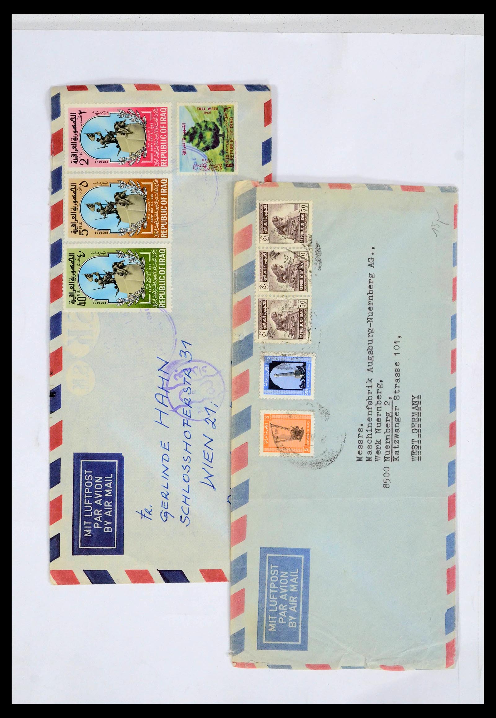 39418 0149 - Postzegelverzameling 39418 Irak brieven 1921-2001.