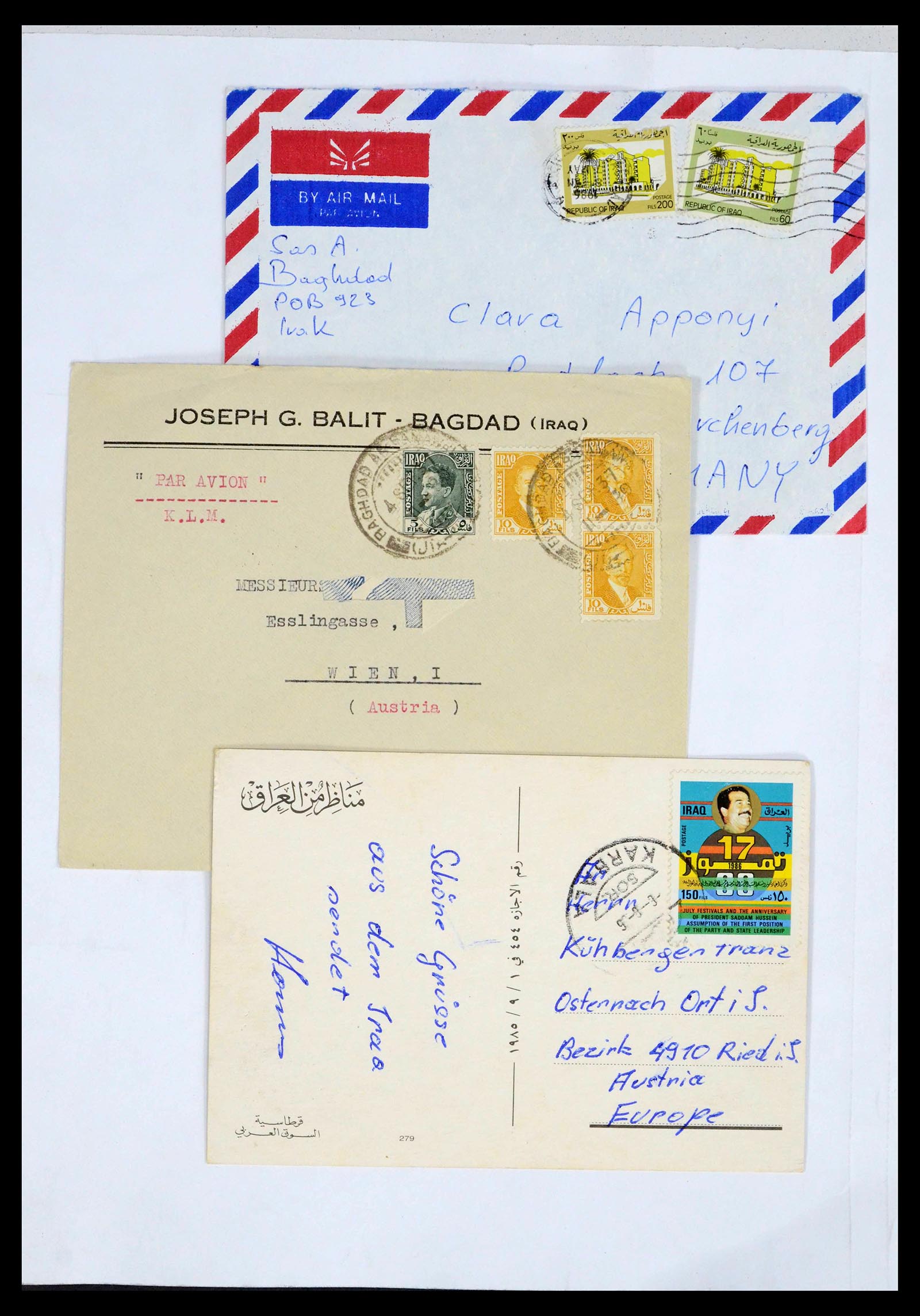 39418 0152 - Postzegelverzameling 39418 Irak brieven 1921-2001.