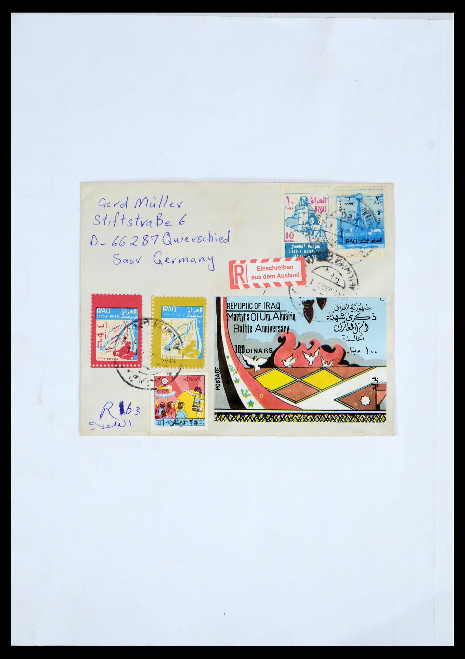 39418 0159 - Postzegelverzameling 39418 Irak brieven 1921-2001.