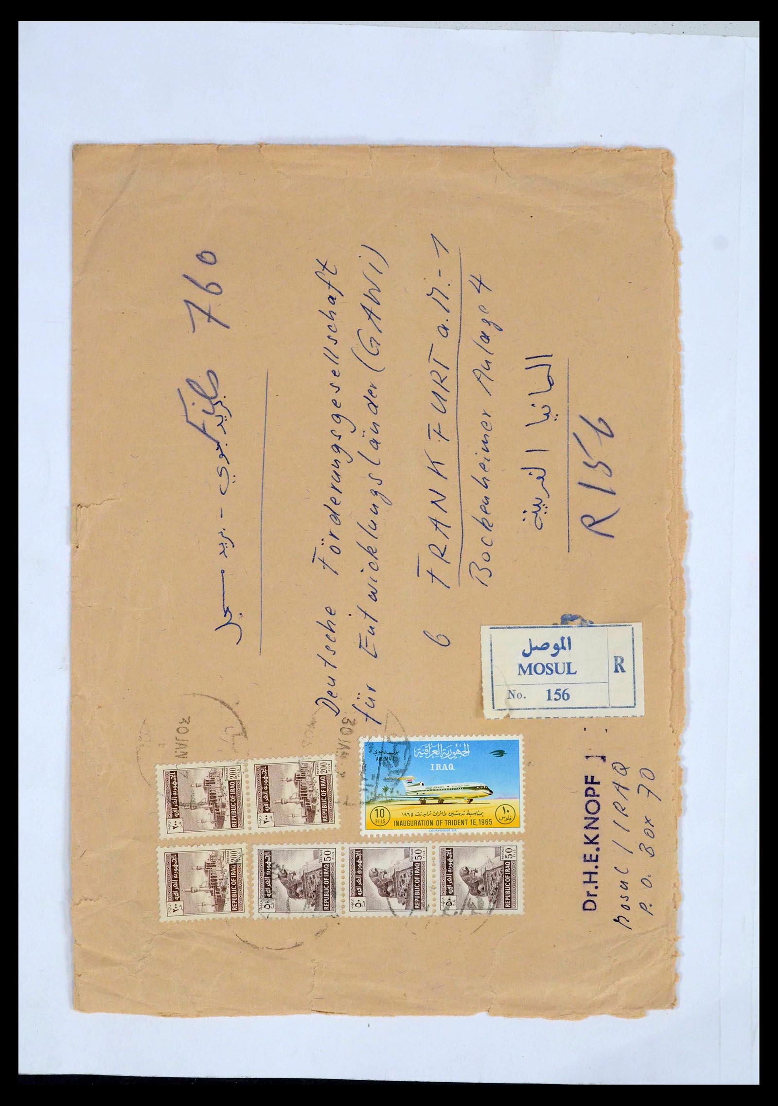 39418 0160 - Postzegelverzameling 39418 Irak brieven 1921-2001.