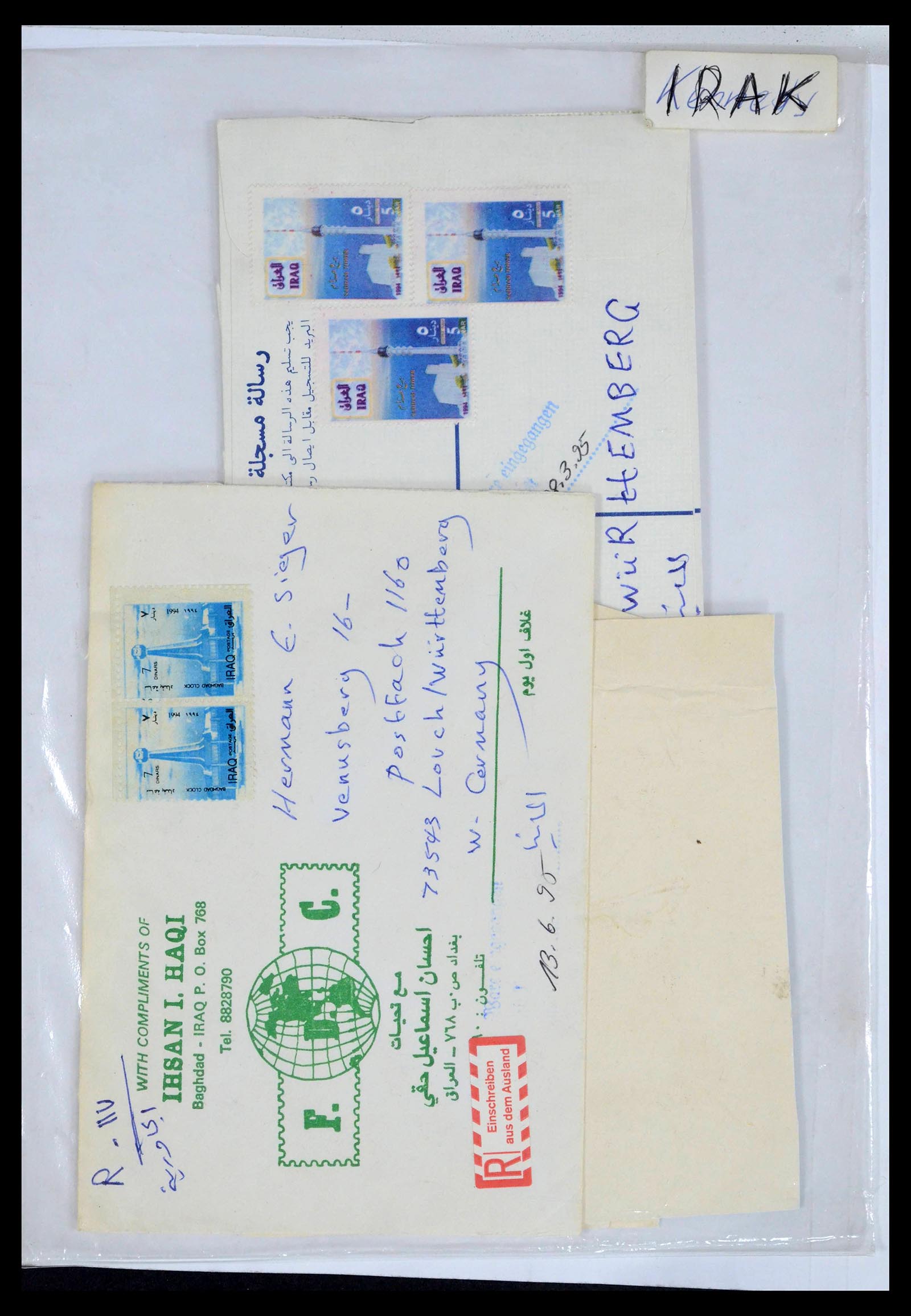 39418 0181 - Postzegelverzameling 39418 Irak brieven 1921-2001.