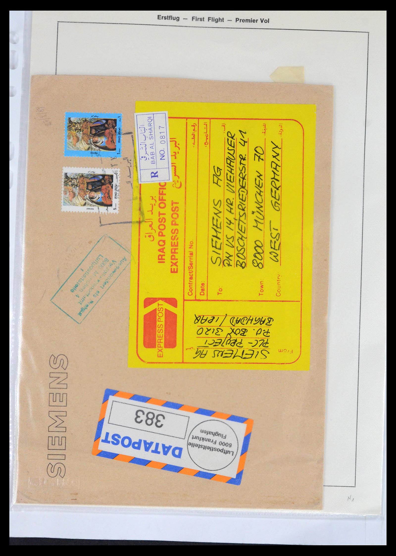 39418 0185 - Postzegelverzameling 39418 Irak brieven 1921-2001.